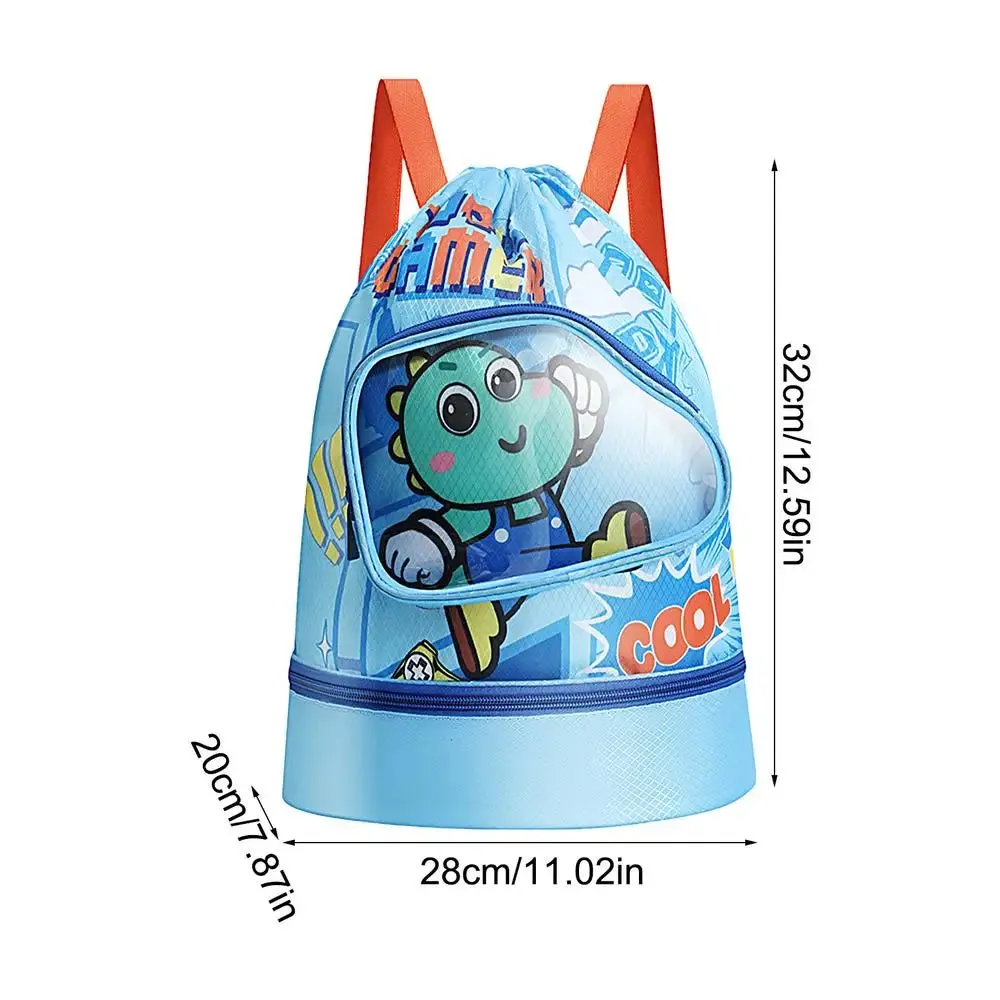 Fun Cartoon Kids Swim Backpack with Wet/Dry Storage & Shoe Pocket