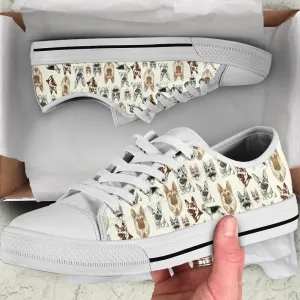 German Shepherd Low Top Shoes - Low Top Sneaker, Dog Printed Shoes, Canvas Shoes For Men, Women