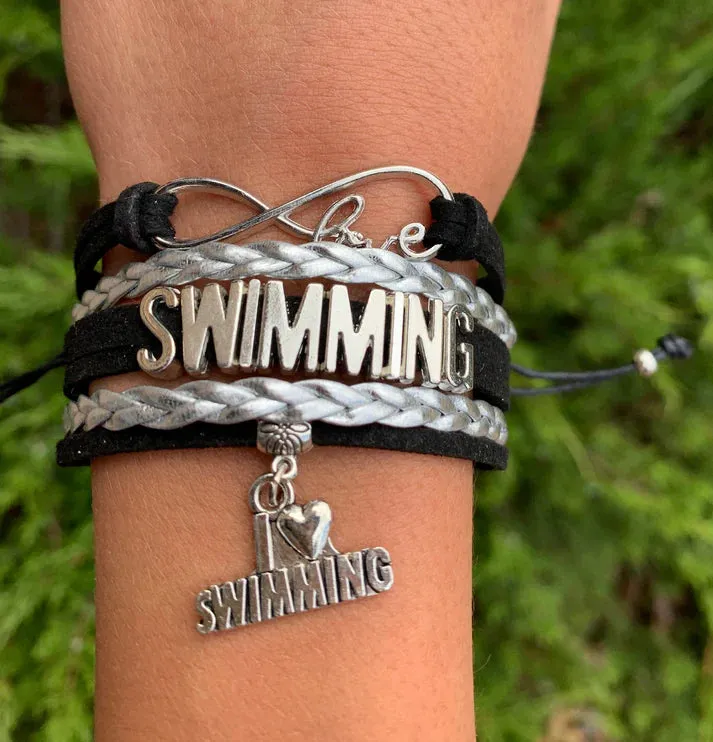 Girls Swim Charm Bracelet