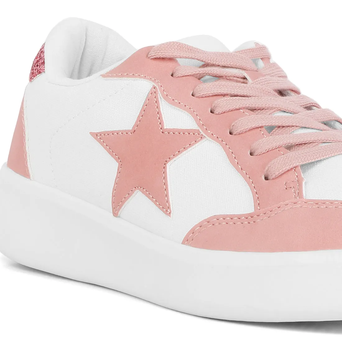 Glitter Detail Star Applique Sneakers