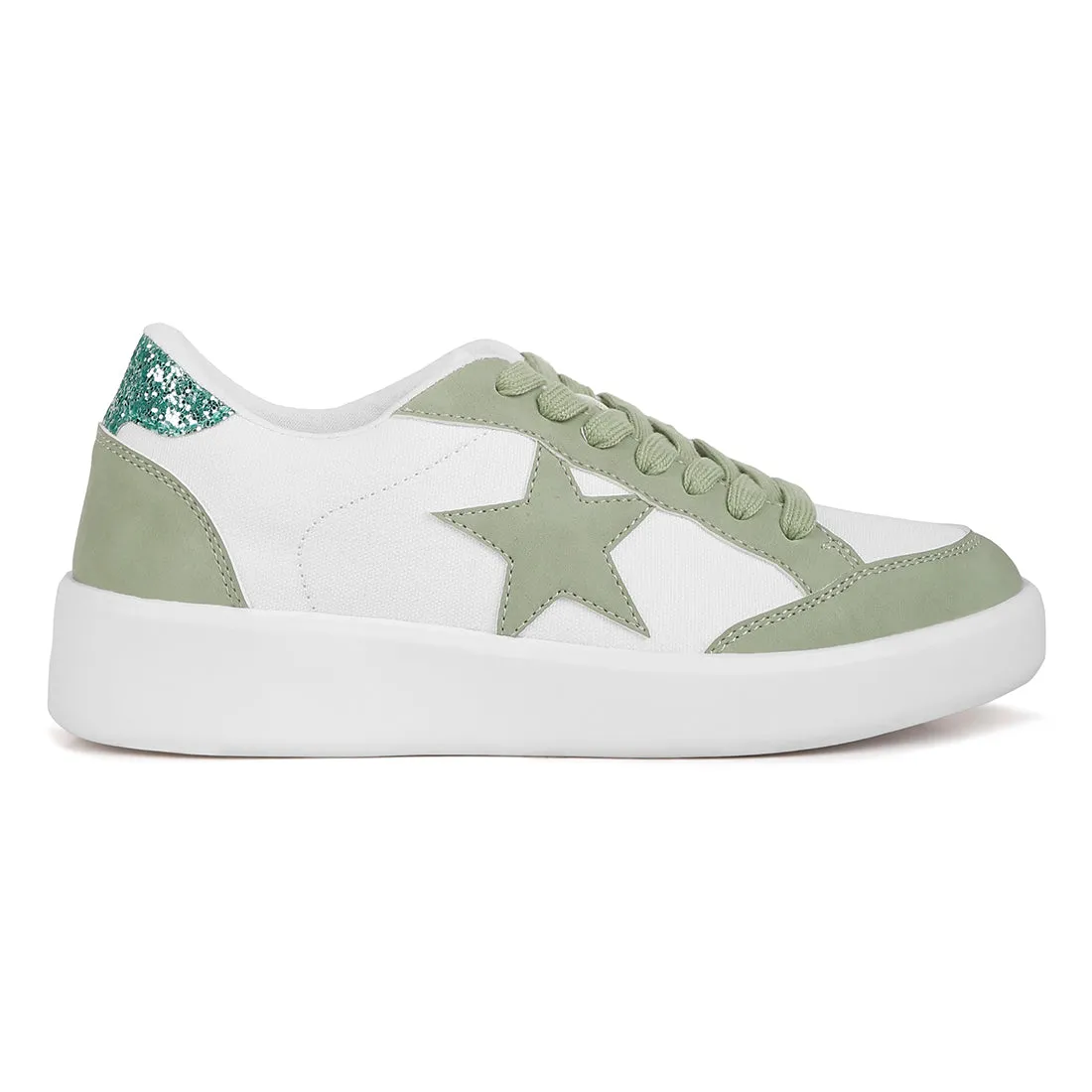 Glitter Detail Star Applique Sneakers