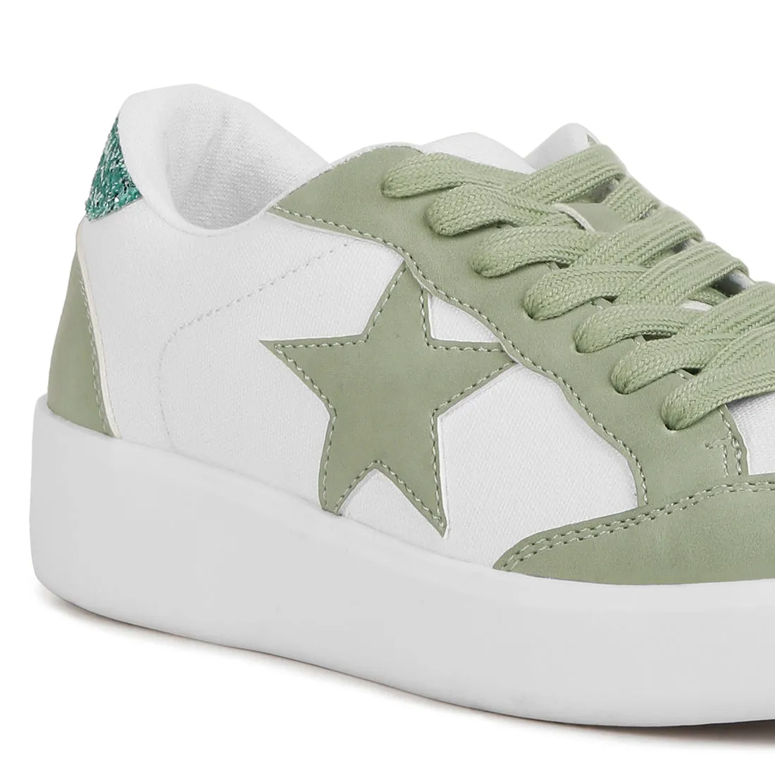 Glitter Detail Star Applique Sneakers