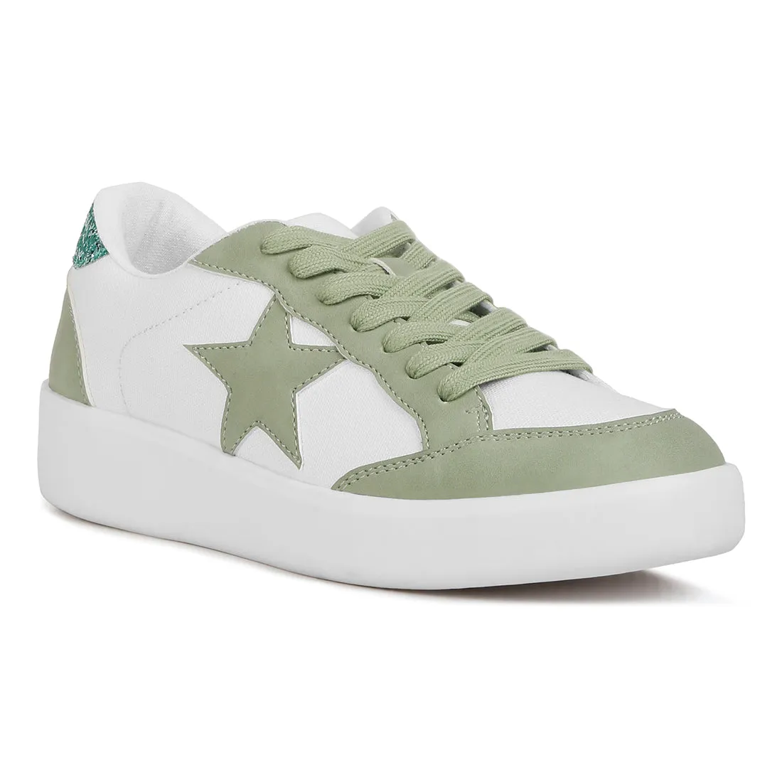 Glitter Detail Star Applique Sneakers