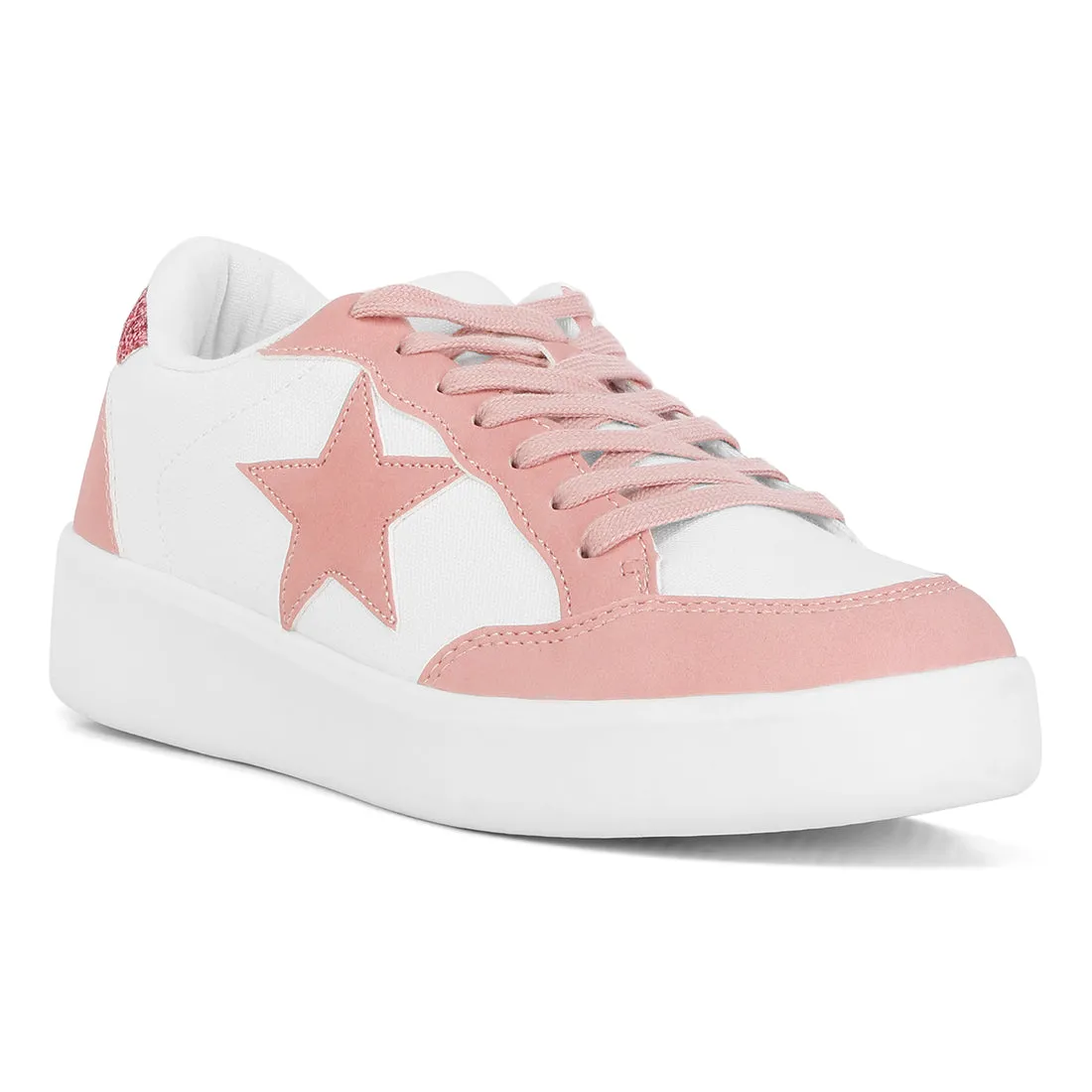 Glitter Detail Star Applique Sneakers