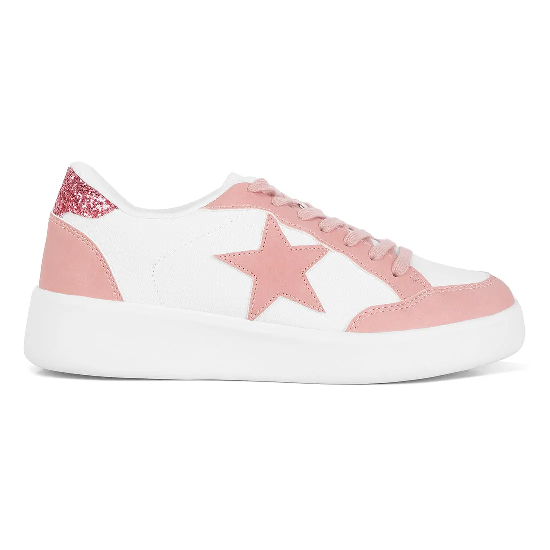 Glitter Detail Star Applique Sneakers