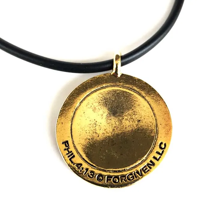 Golf Necklace Philippians 4:13 Antique Gold