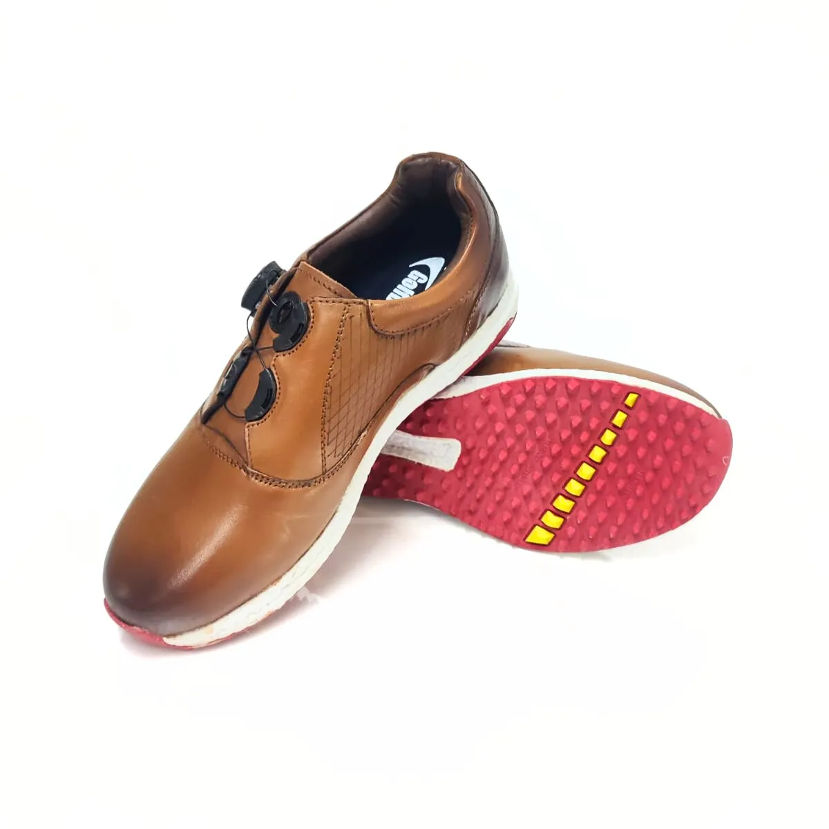 GolfBasic Classic Brown Spikeless Golf Shoes