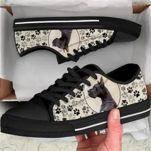 Great Dane Dog Pattern Brown Canvas Low Top Shoes - Low Top Shoes Mens, Women, Dog Printed Shoes, Canvas Shoes For Men, Women