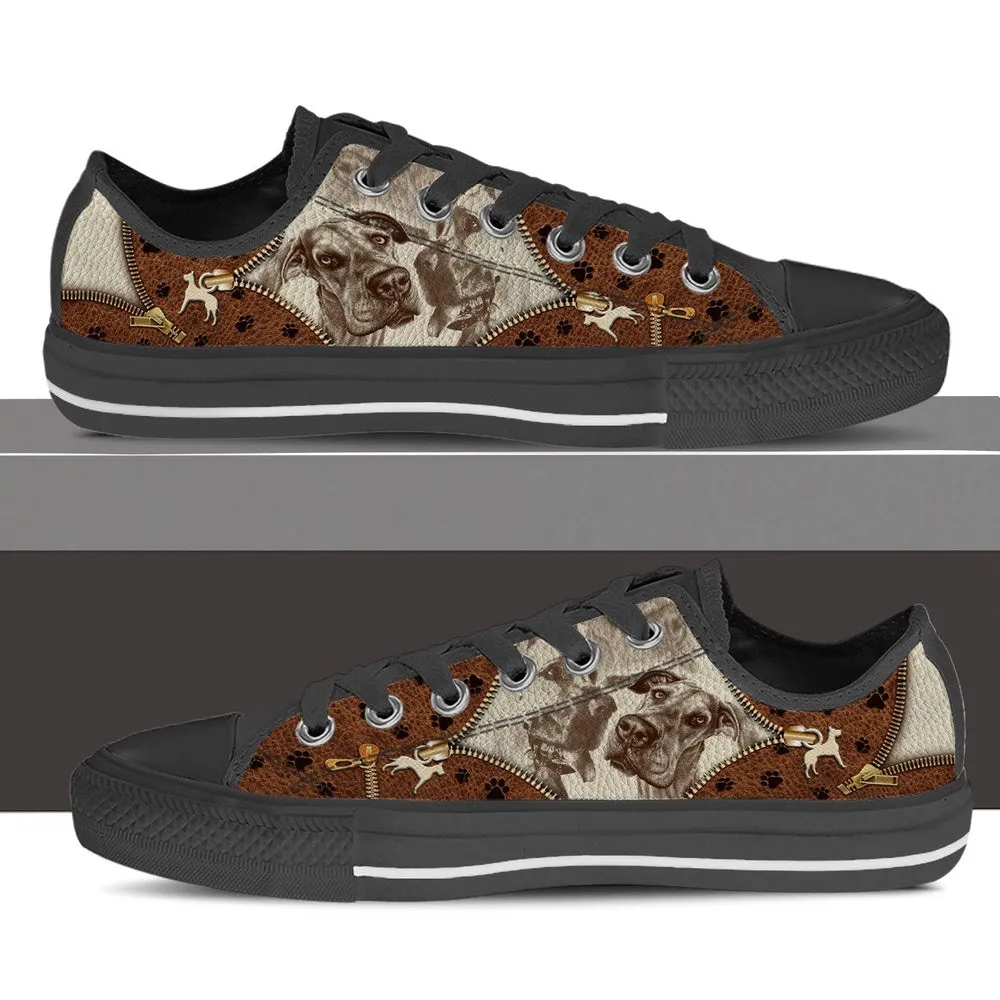 Great Dane Low Top Shoes - Low Top Sneaker - Dog Walking Shoes Men Women, Dog Printed Shoes, Canvas Shoes For Men, Women