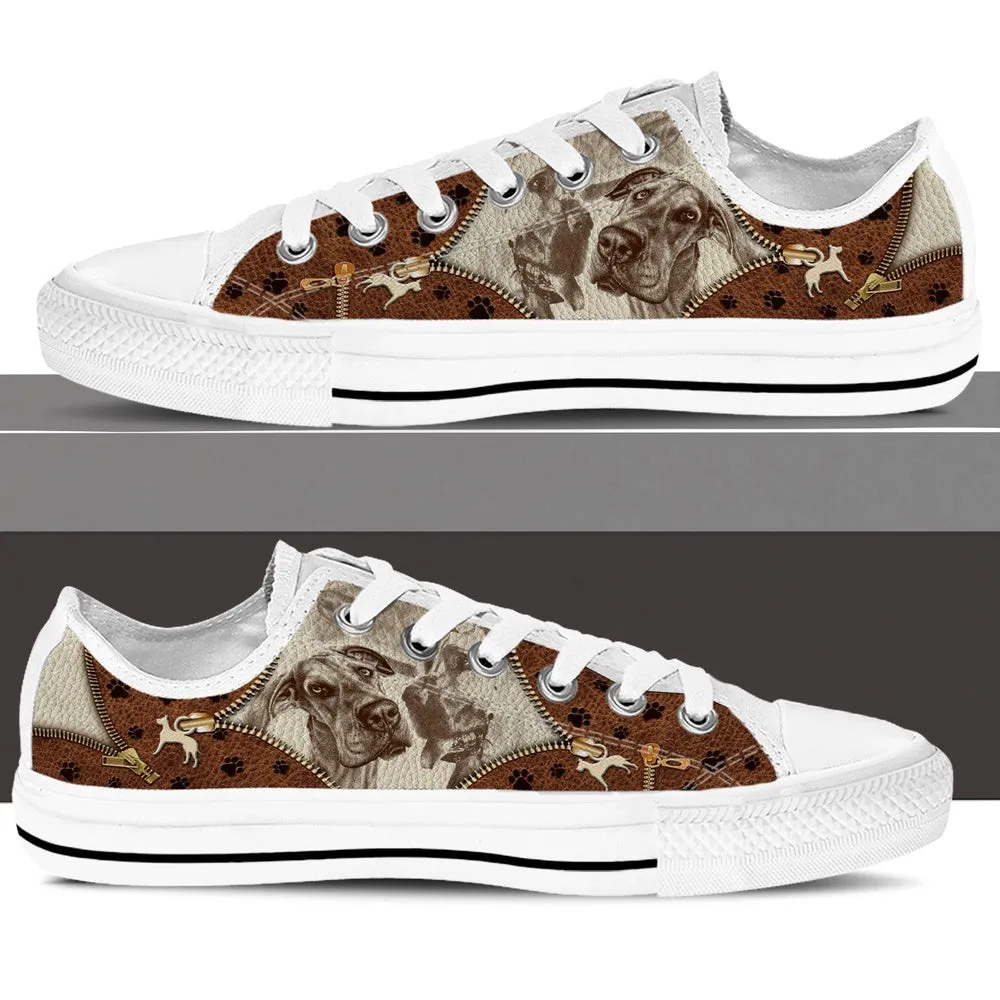 Great Dane Low Top Shoes - Low Top Sneaker - Dog Walking Shoes Men Women, Dog Printed Shoes, Canvas Shoes For Men, Women