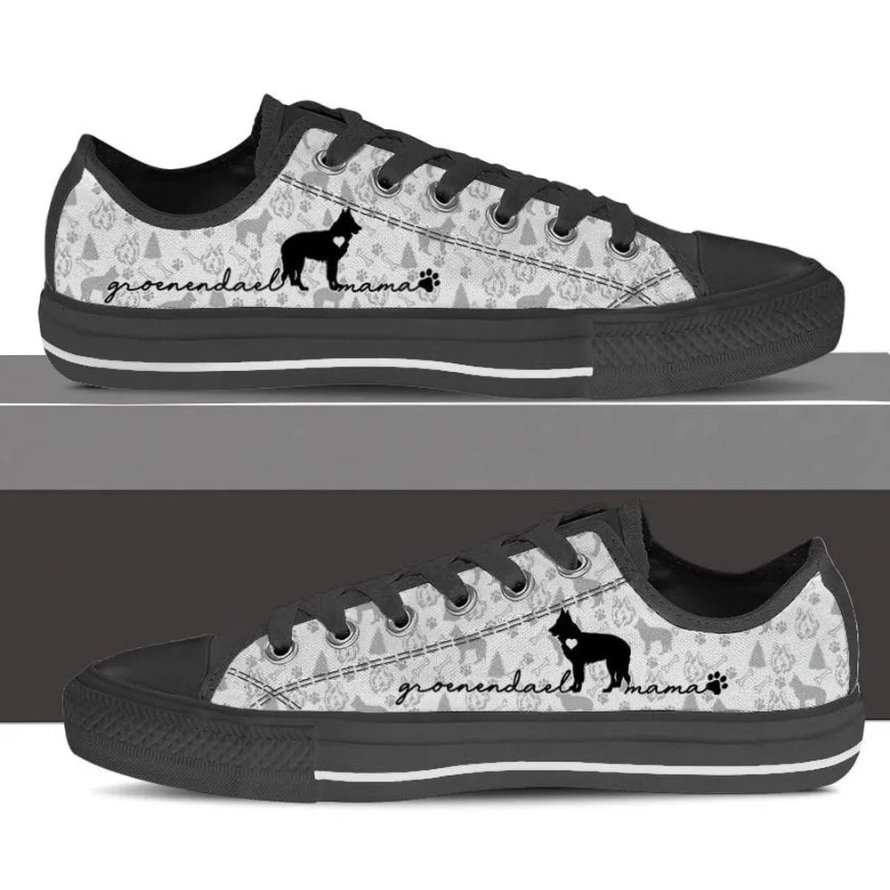 Groenendael Low Top Shoes, Dog Printed Shoes, Canvas Shoes For Men, Women