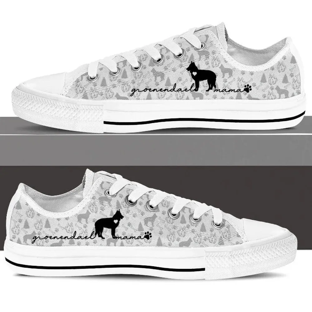 Groenendael Low Top Shoes, Dog Printed Shoes, Canvas Shoes For Men, Women