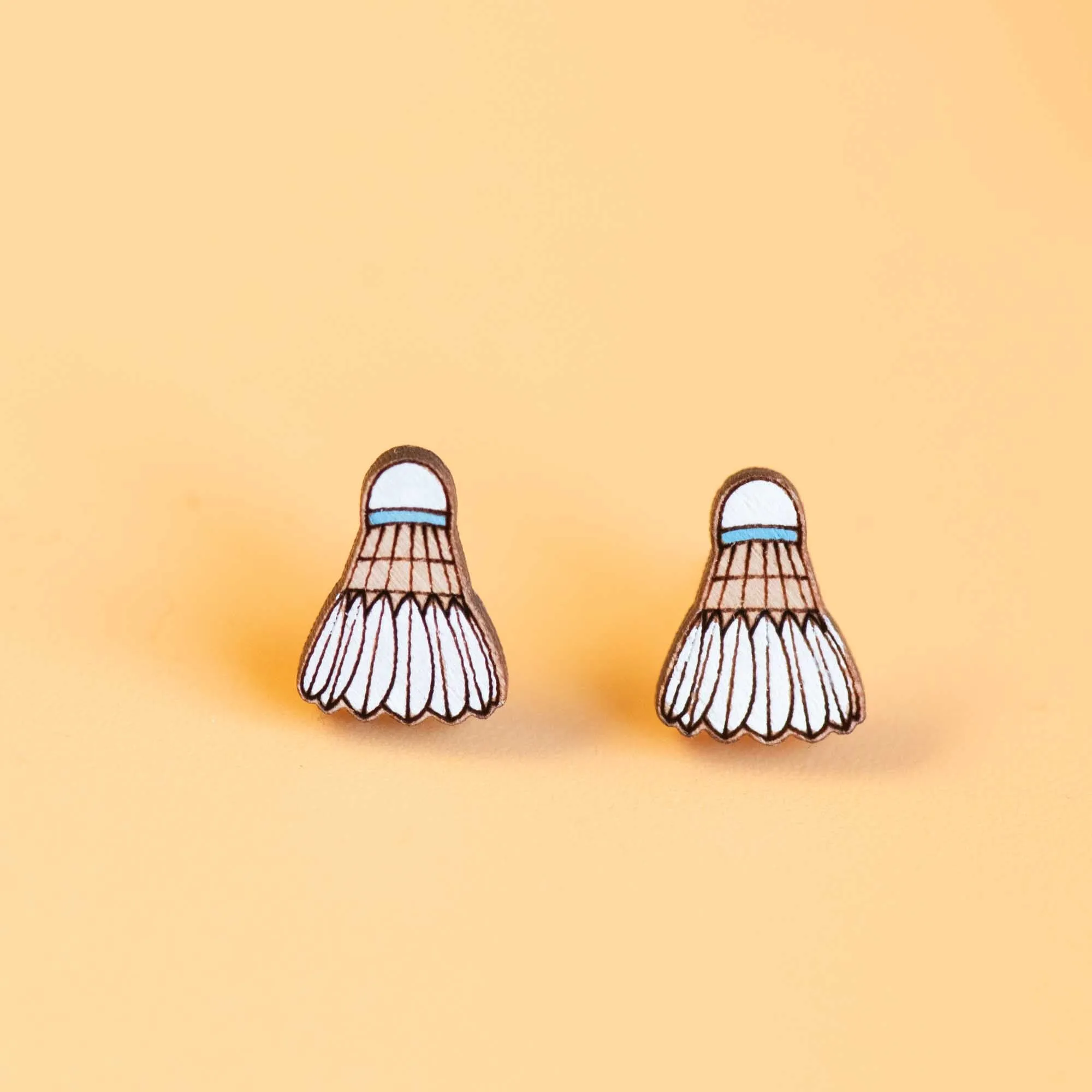 Hand-painted Badminton Shuttles Earrings  - PET15196