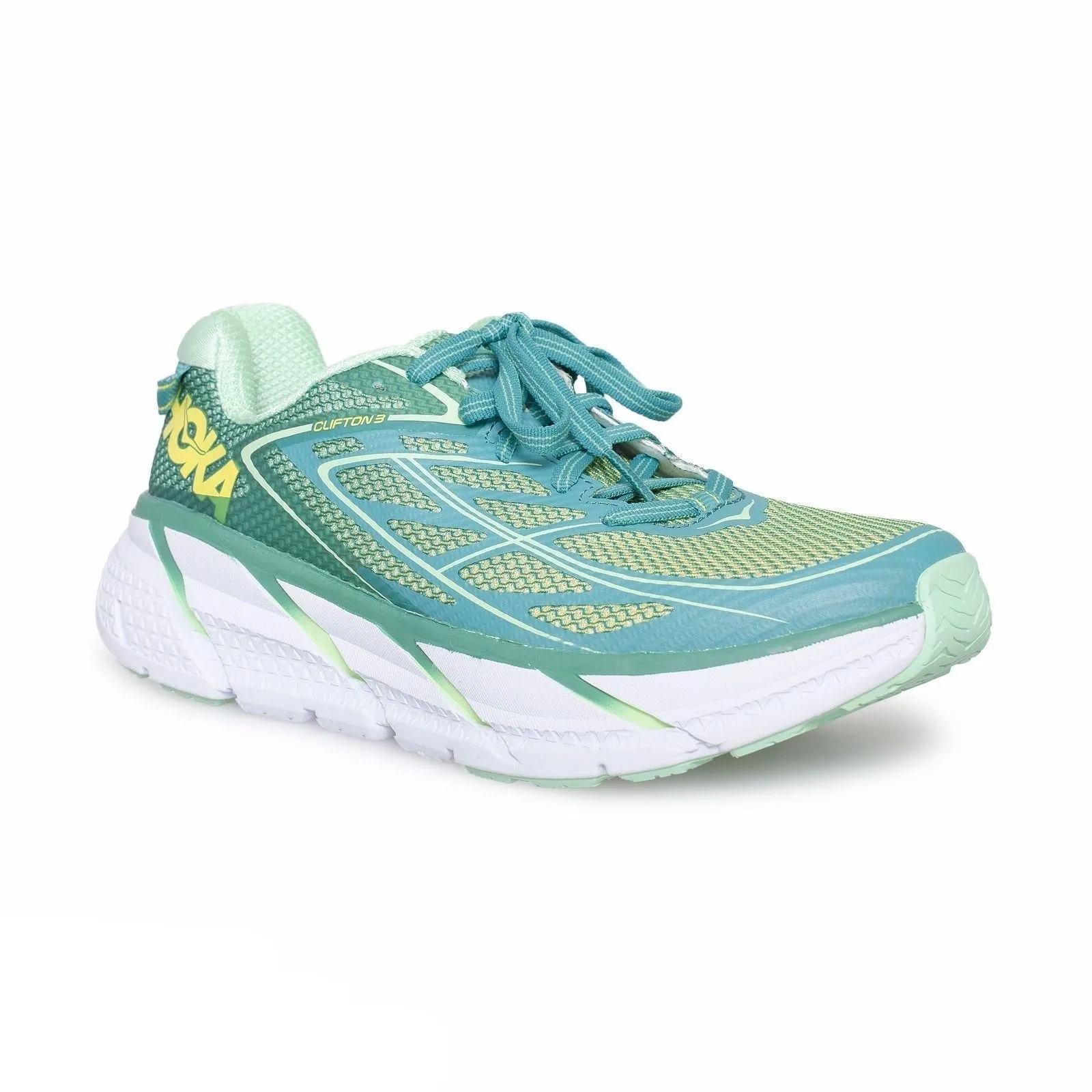 Hoka One One Clifton 3 Tropical Green Running Shoes