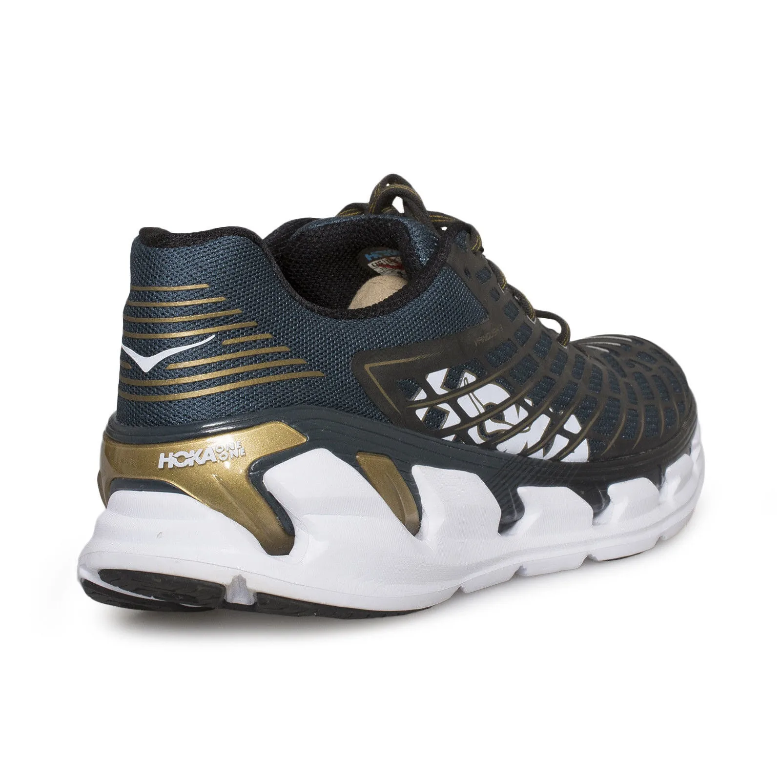 Hoka One One Vanquish 3 Midnight Navy / Metallic Gold Running Shoes