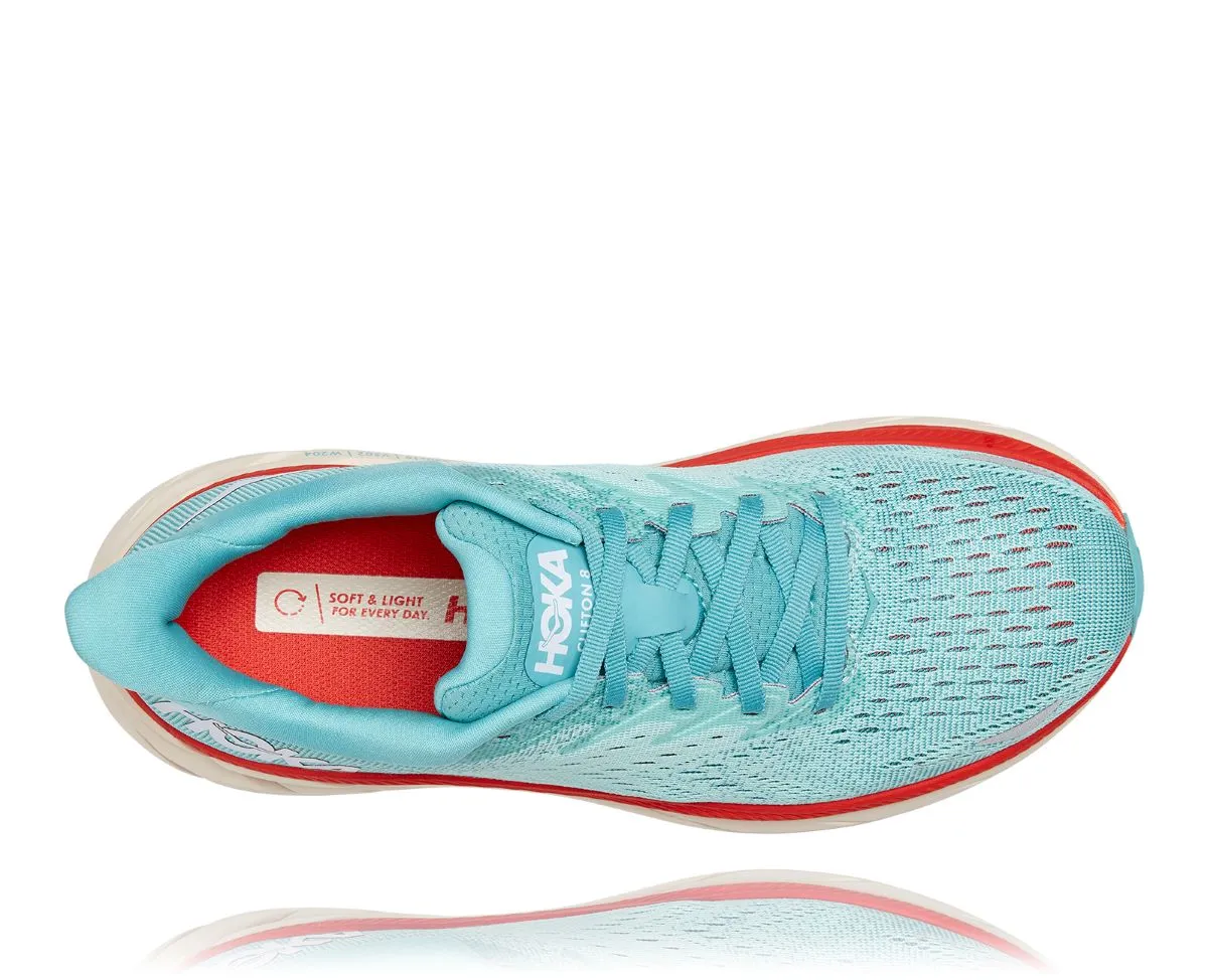 'Hoka' Women's Clifton 8 - Aquarelle / Eggshell Blue