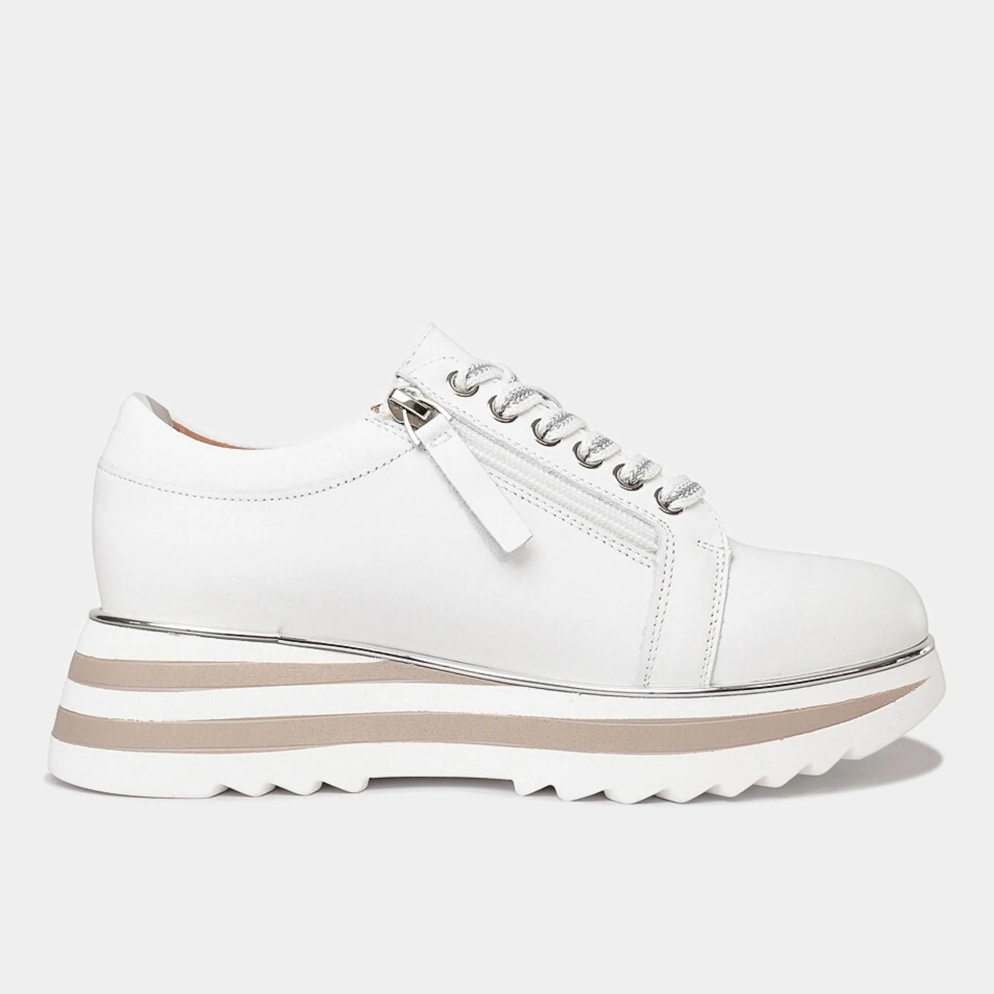 Hosting White Leather Sneakers