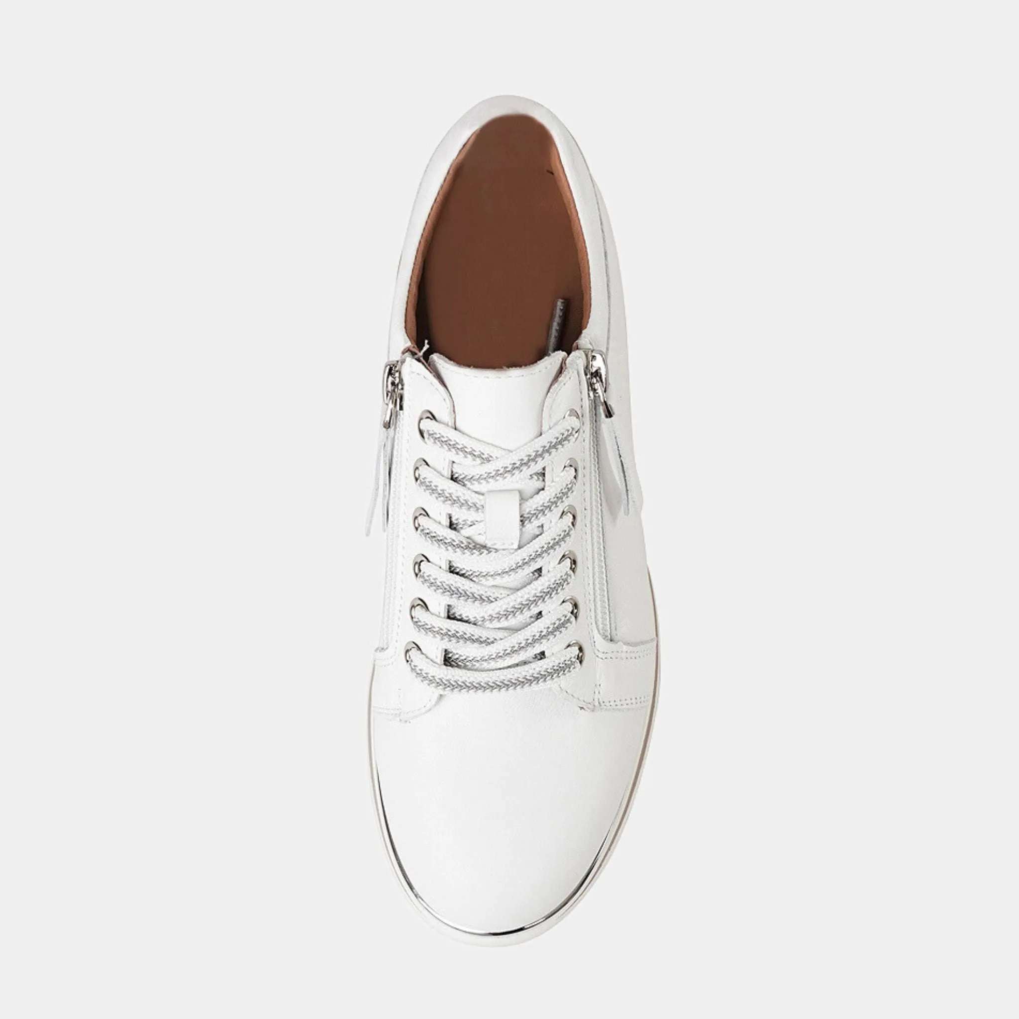 Hosting White Leather Sneakers