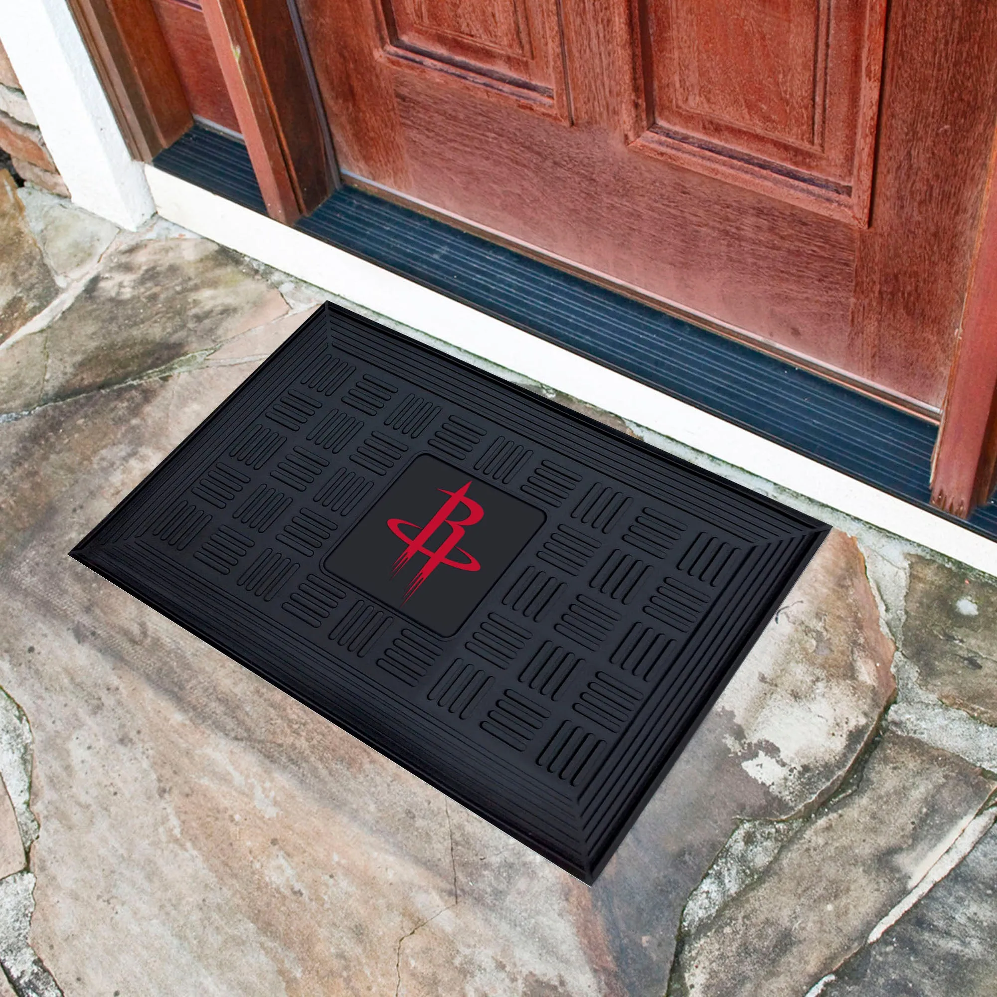 Houston Rockets Heavy Duty Vinyl Medallion Door Mat - 19.5in. x 31in.