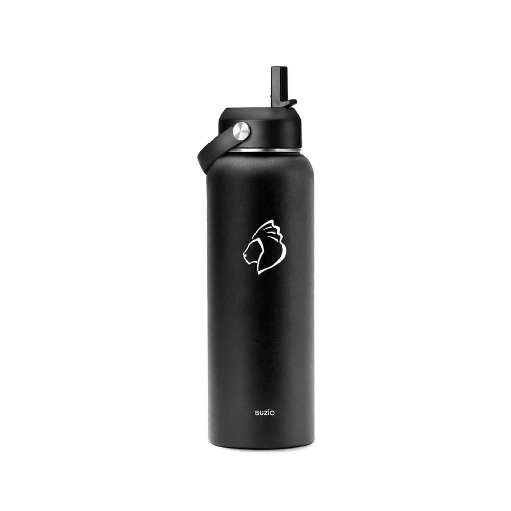 Insulated Water Bottles with 2 Lids | Black | 40oz