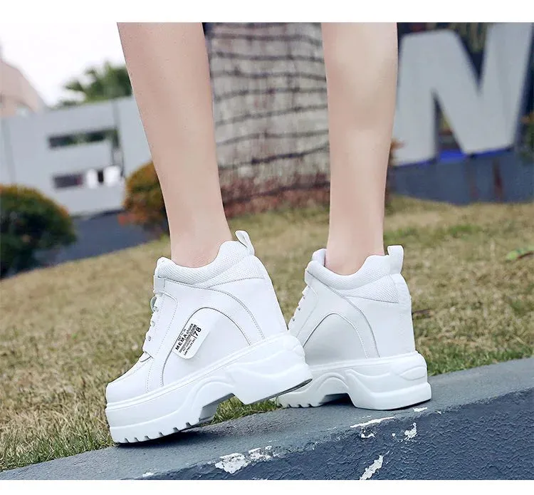 Joskaa 2024 New White High Top Sneakers Platform