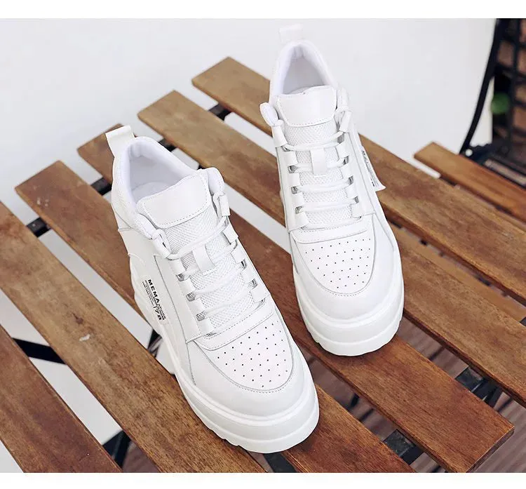 Joskaa 2024 New White High Top Sneakers Platform