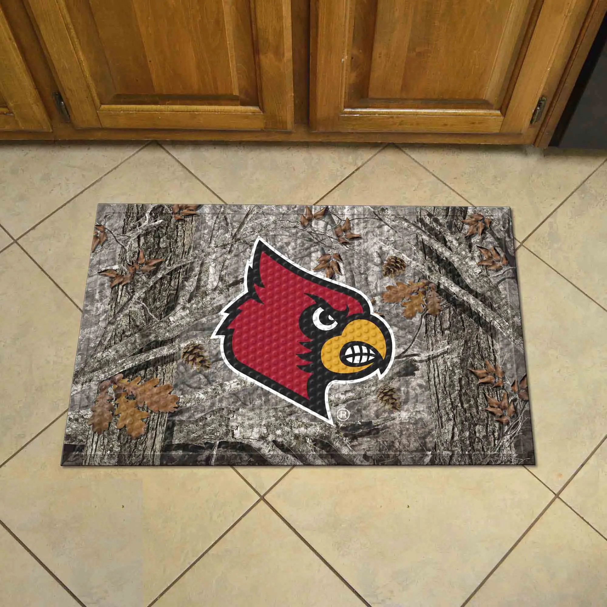 Louisville Cardinals Rubber Scraper Door Mat Camo