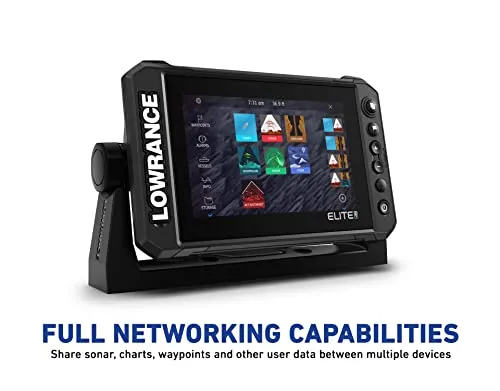 Lowrance Elite FS 9 Fish Finder with Active Imaging 3-in-1 Transducer, Preloaded C-MAP Contour  Charts