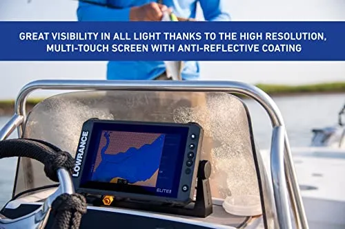 Lowrance Elite FS 9 Fish Finder with Active Imaging 3-in-1 Transducer, Preloaded C-MAP Contour  Charts