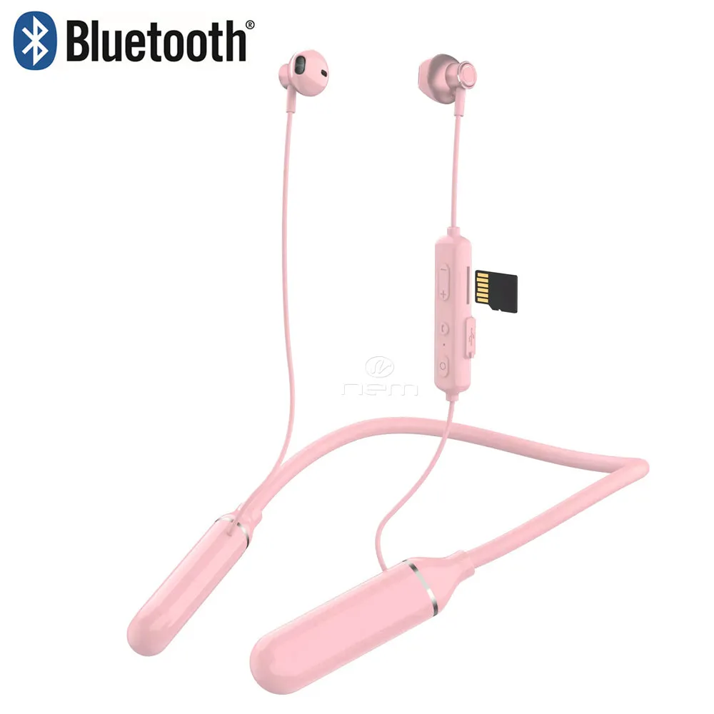 Magnetic Bluetooth Neckband Sport Headphones (White or Pink)