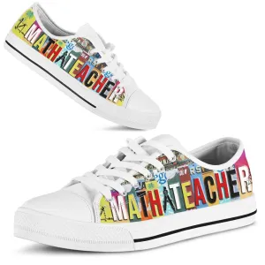 Math Teacher Shoes Shoes License Plate Shoes for Mens, Teacher Shoes, Low Top Sneakers