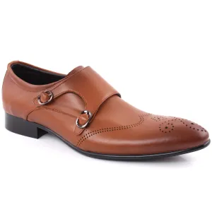 Men “HAIM” Monk Strap Perforated Design Shaded Oxford Formal Shoes