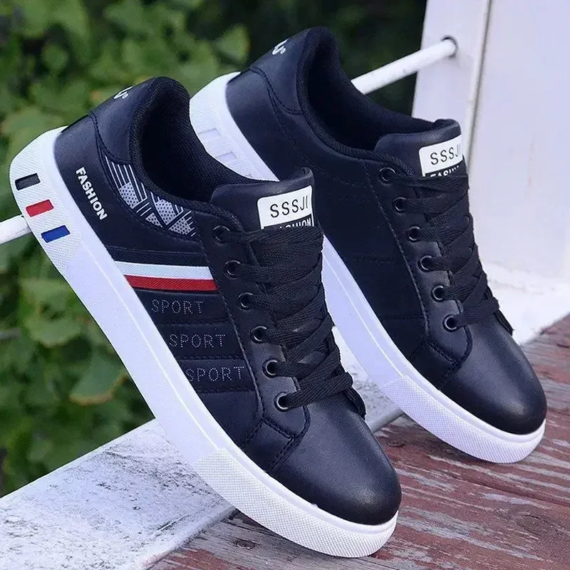 Men Sneakers Casual Shoes Men Flats Zapatillas Hombre Lightweight Pu Leather Breathable Shoe Mens White Sports Tenis Shoes