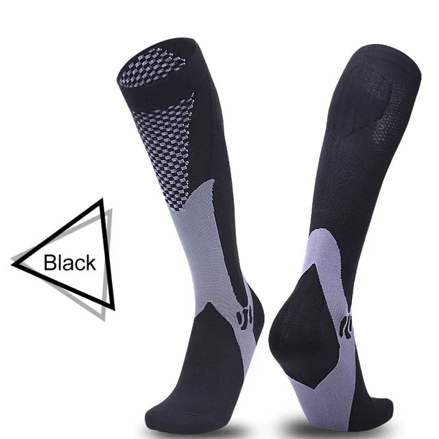 Men&Women New Compression Long Running Socks Men High Elastic Sports Stocking Running Cycling High Compression Leg Support