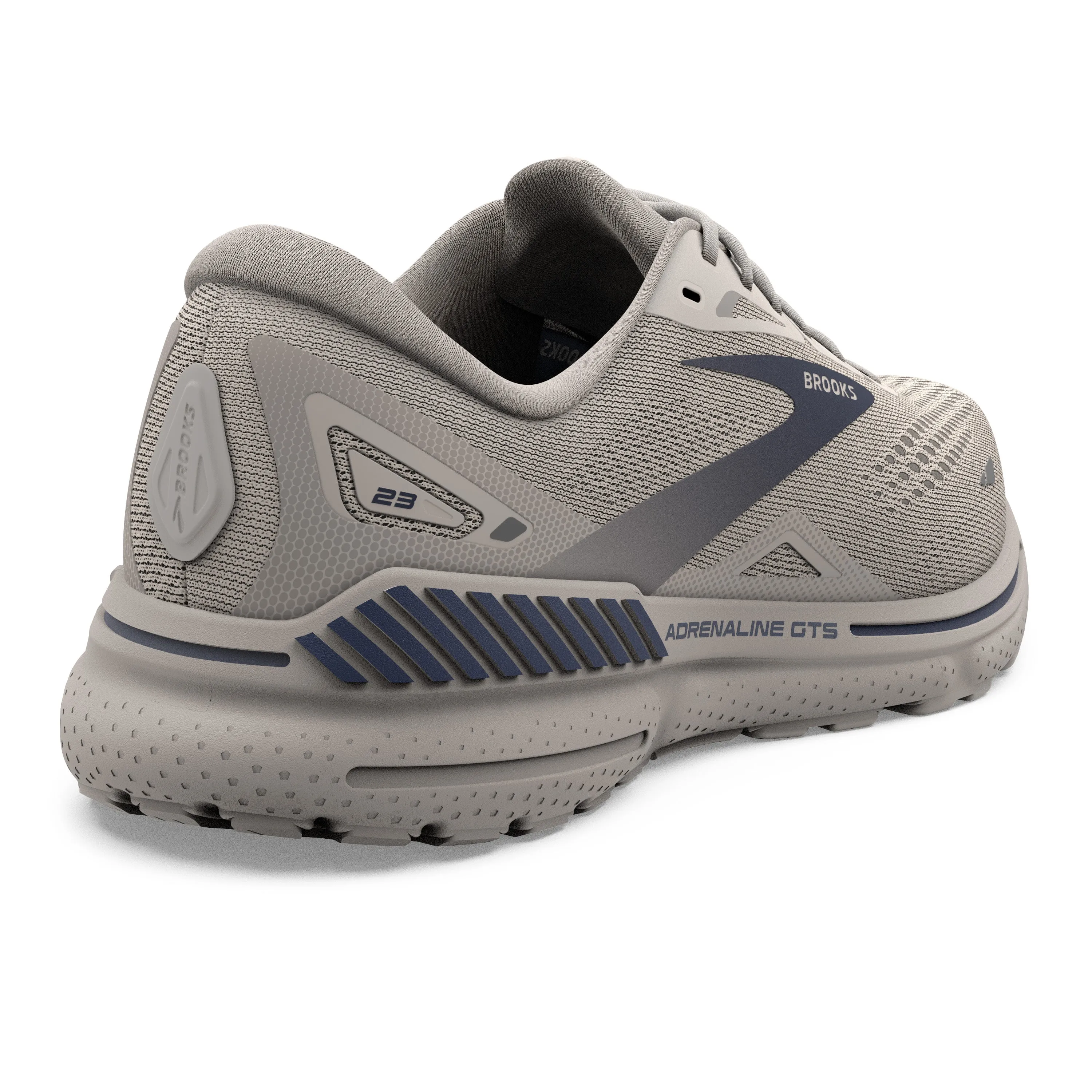 Men's Brooks Adrenaline GTS 23 1103911D248 Color: Crystal Grey/ Surf the Web/ Grey