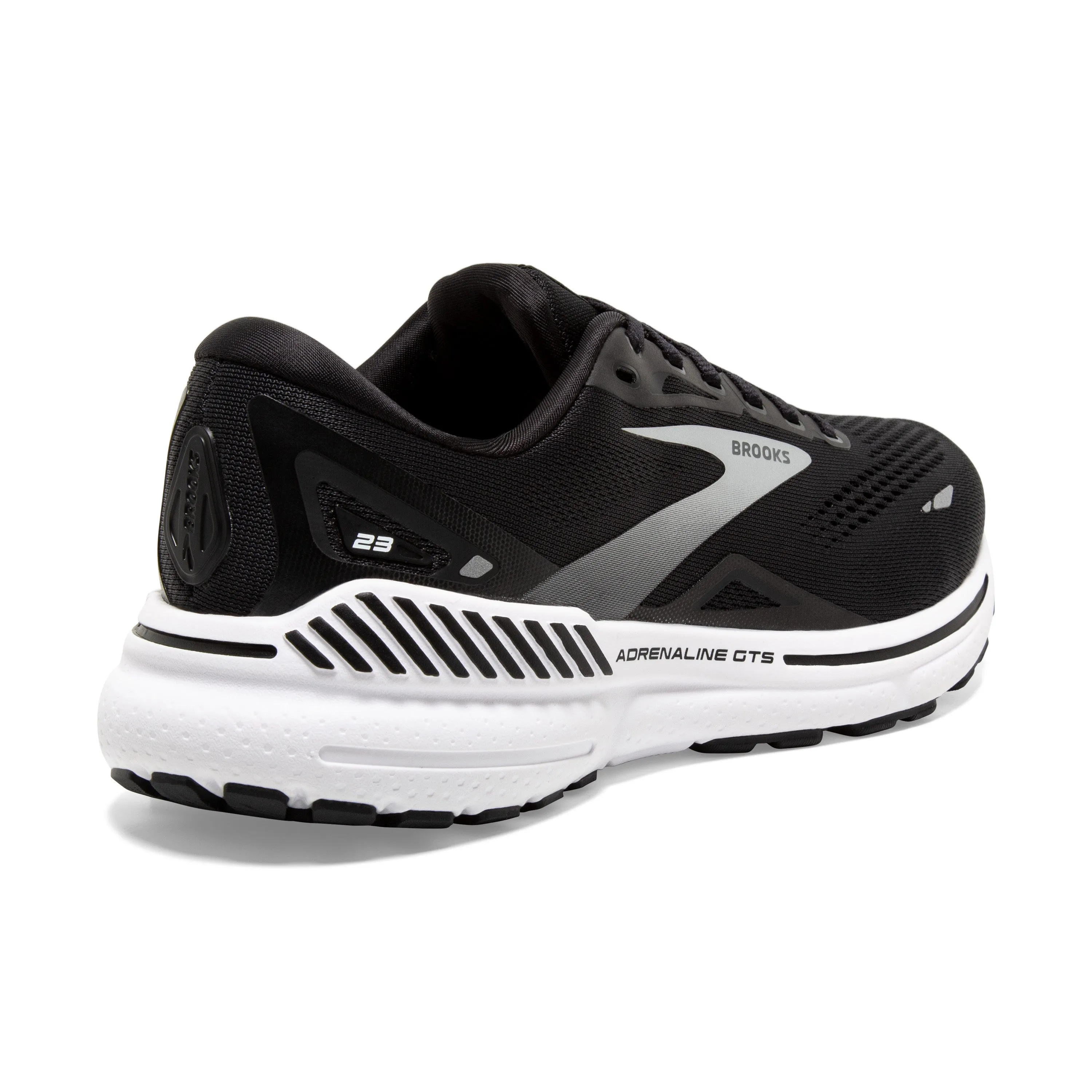 Men's Brooks Adrenaline GTS 23 Color: Black/ White/ Silver (WIDE WIDTH)