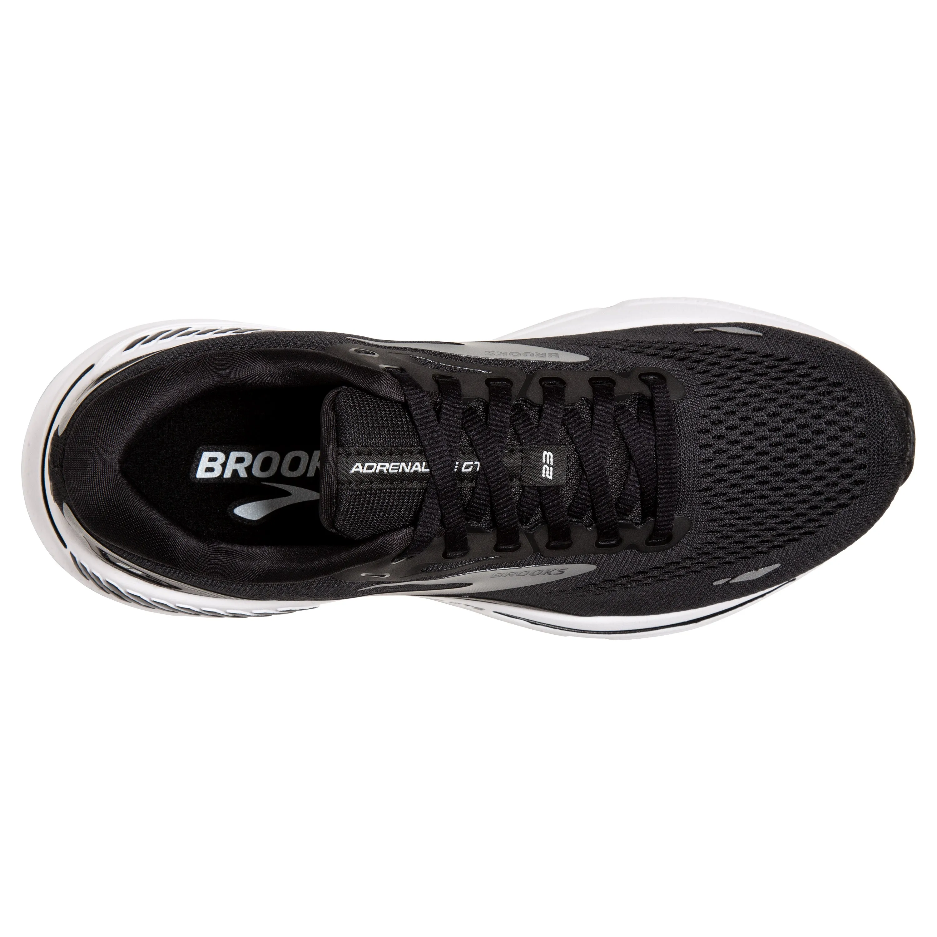 Men's Brooks Adrenaline GTS 23 Color: Black/ White/ Silver (WIDE WIDTH)