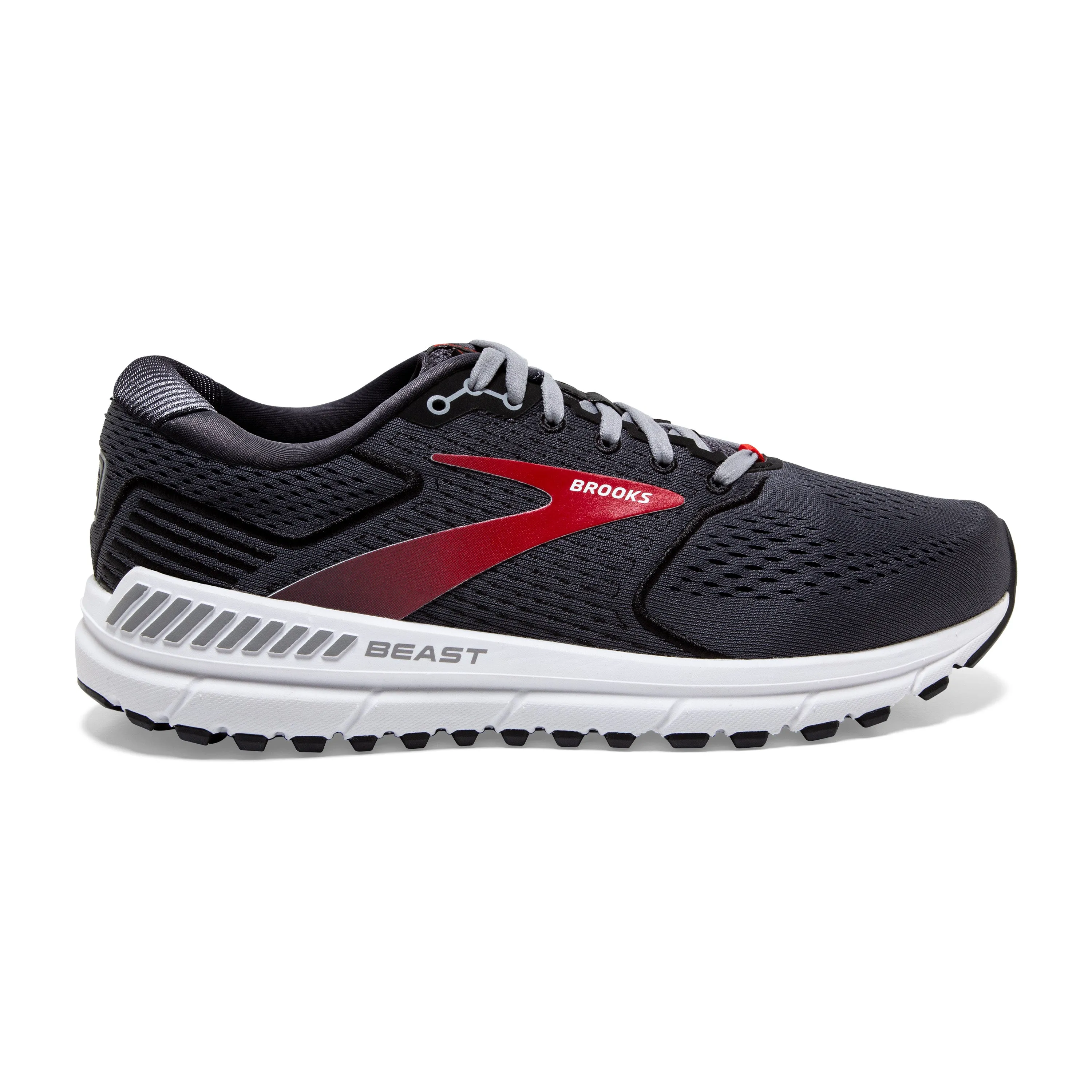 Men's Brooks Beast '20 Color: Blackened Pearl/Black/Red