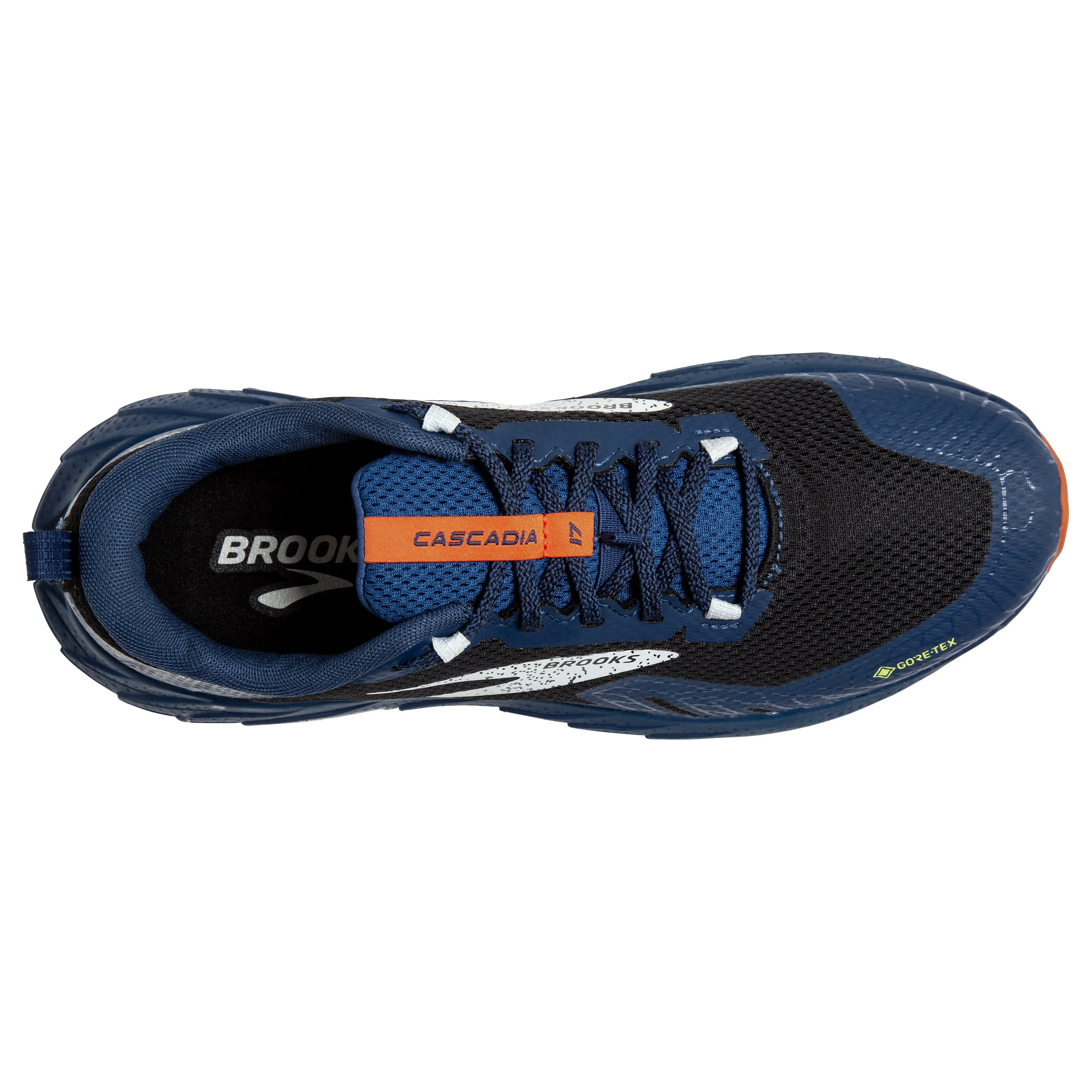 Men's Brooks Cascadia 17 GTX Color: Black/Blue/Firecracker