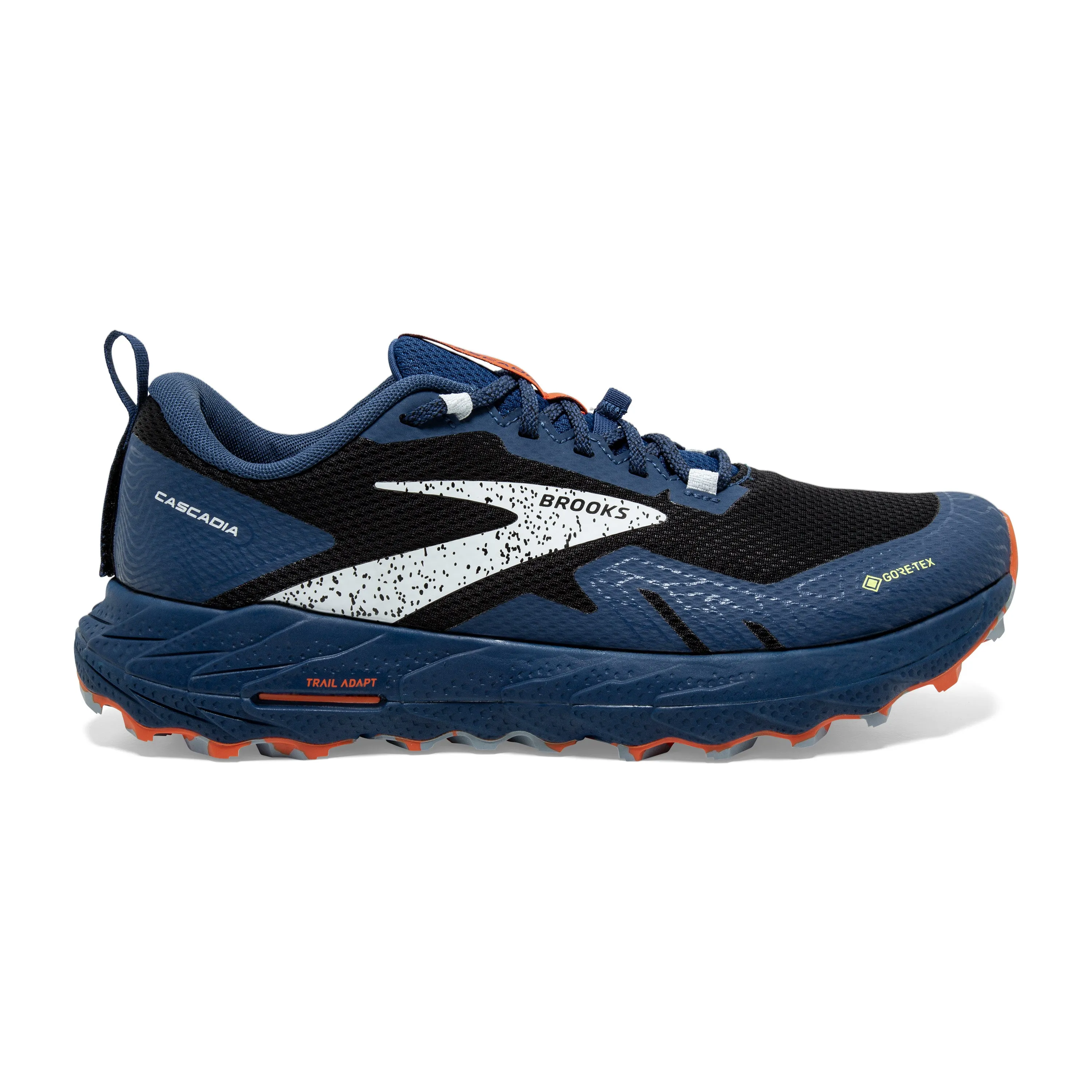 Men's Brooks Cascadia 17 GTX Color: Black/Blue/Firecracker