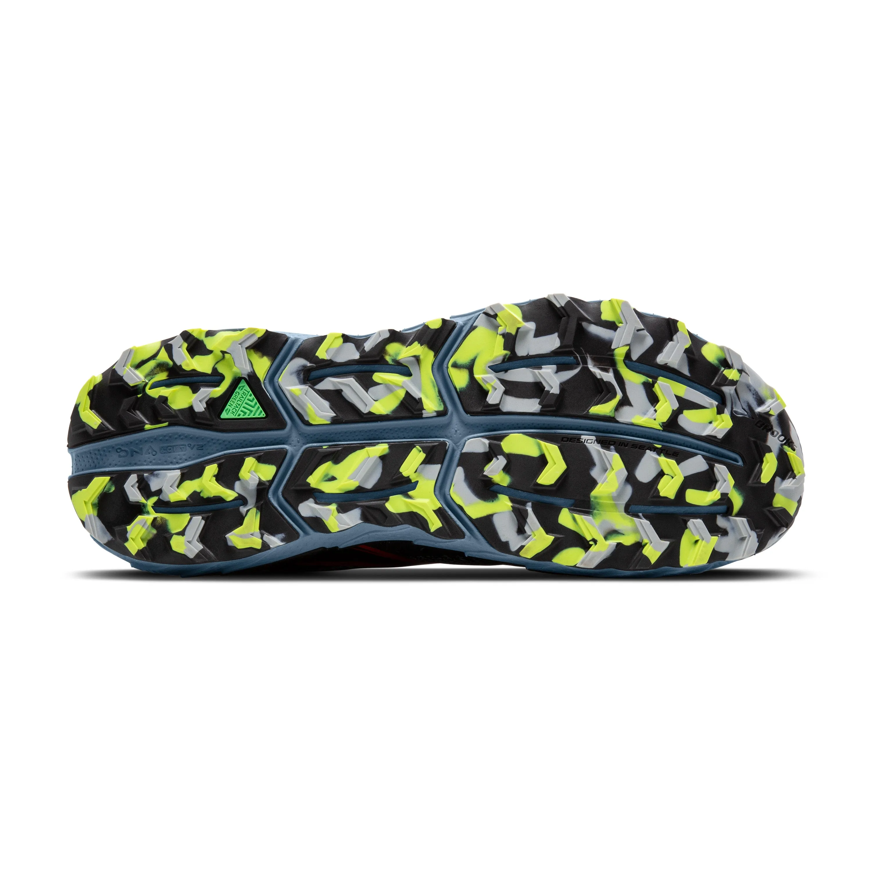 Men's Brooks Cascadia 18 Color: Citadel/Ebony/Lime