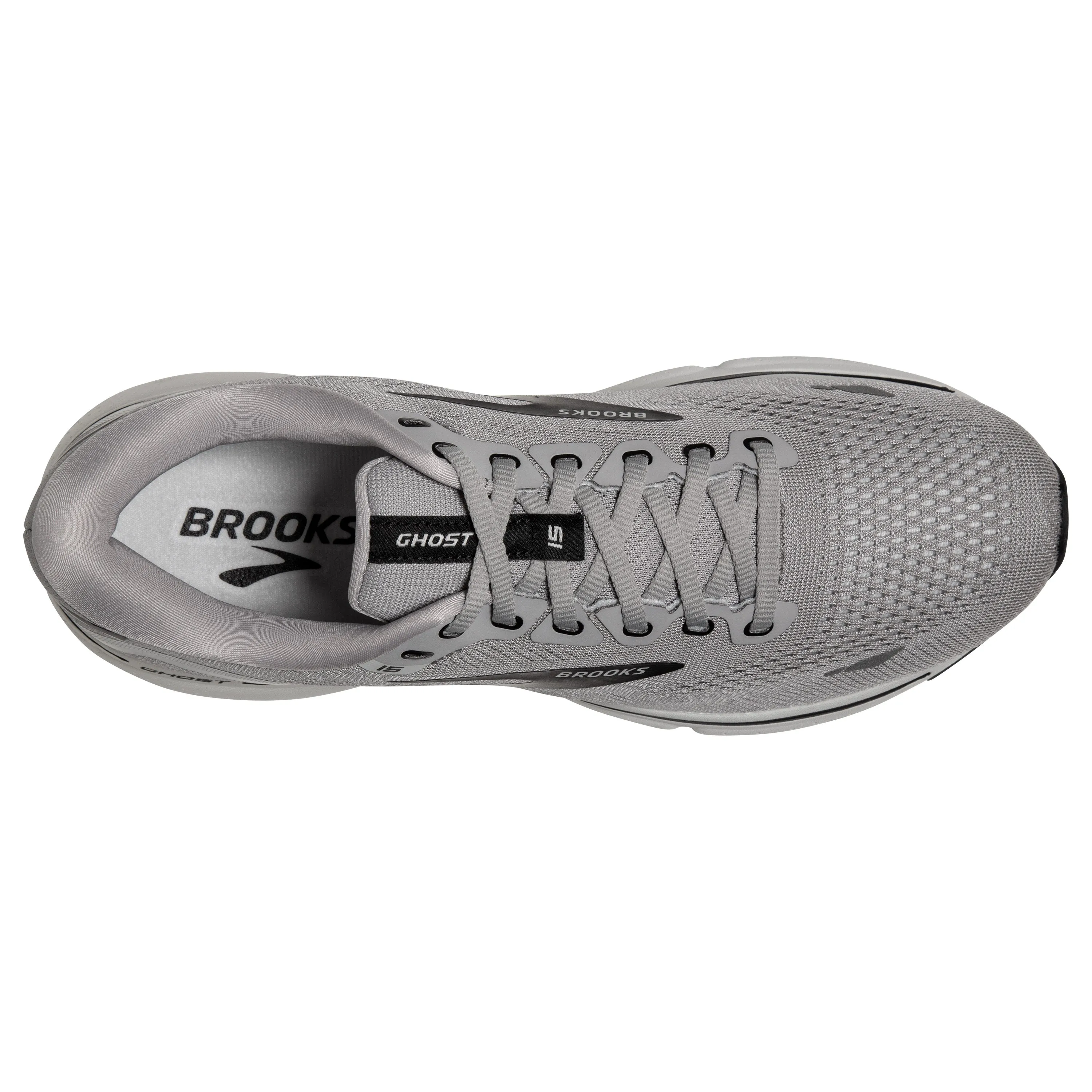 Men's Brooks Ghost 15 1103934E098 Color: Alloy/Oyster/Black (EXTRA WIDE WIDTH)