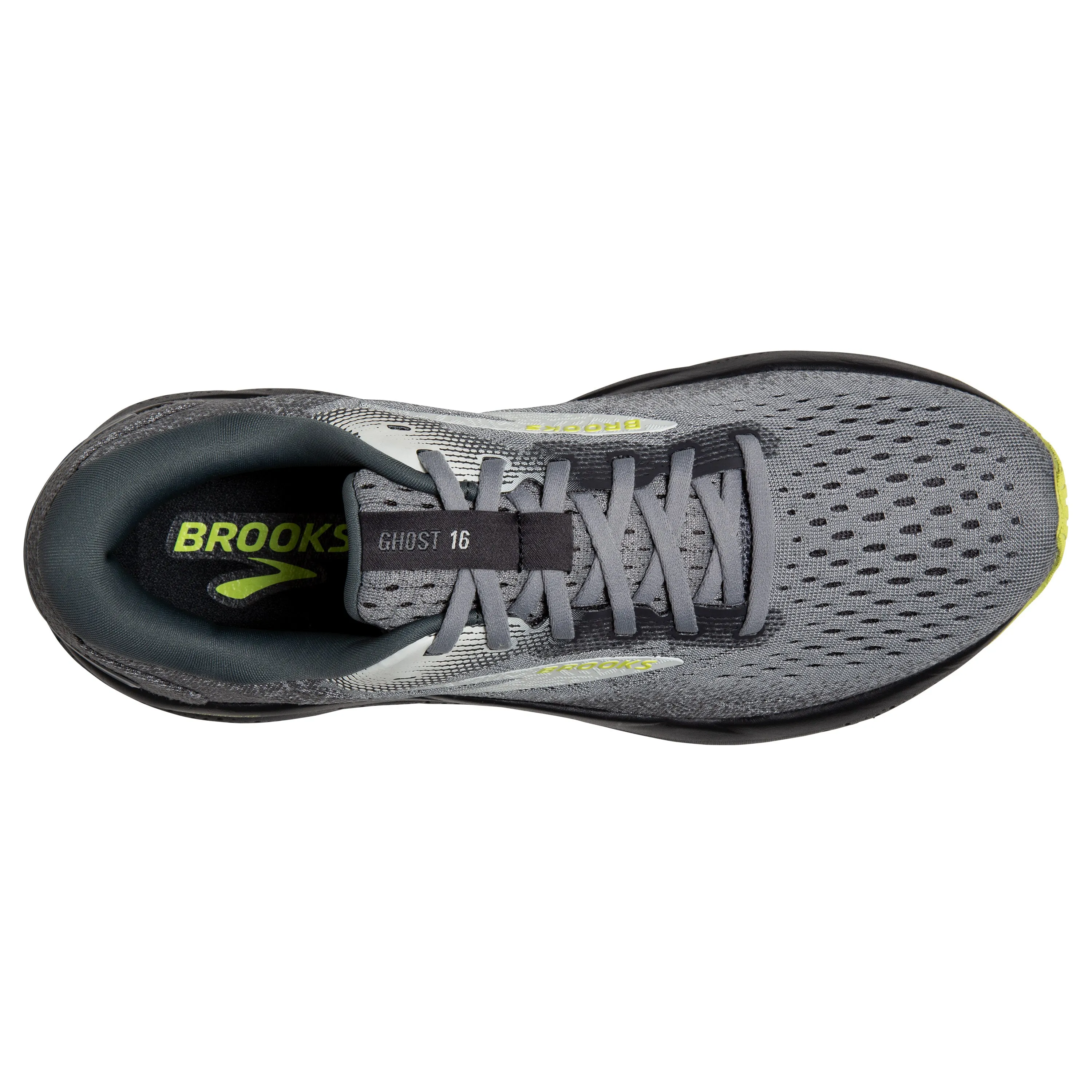 Men's Brooks Ghost 16 Color: Primer / Grey / Lime (EXTRA WIDE WIDTH)