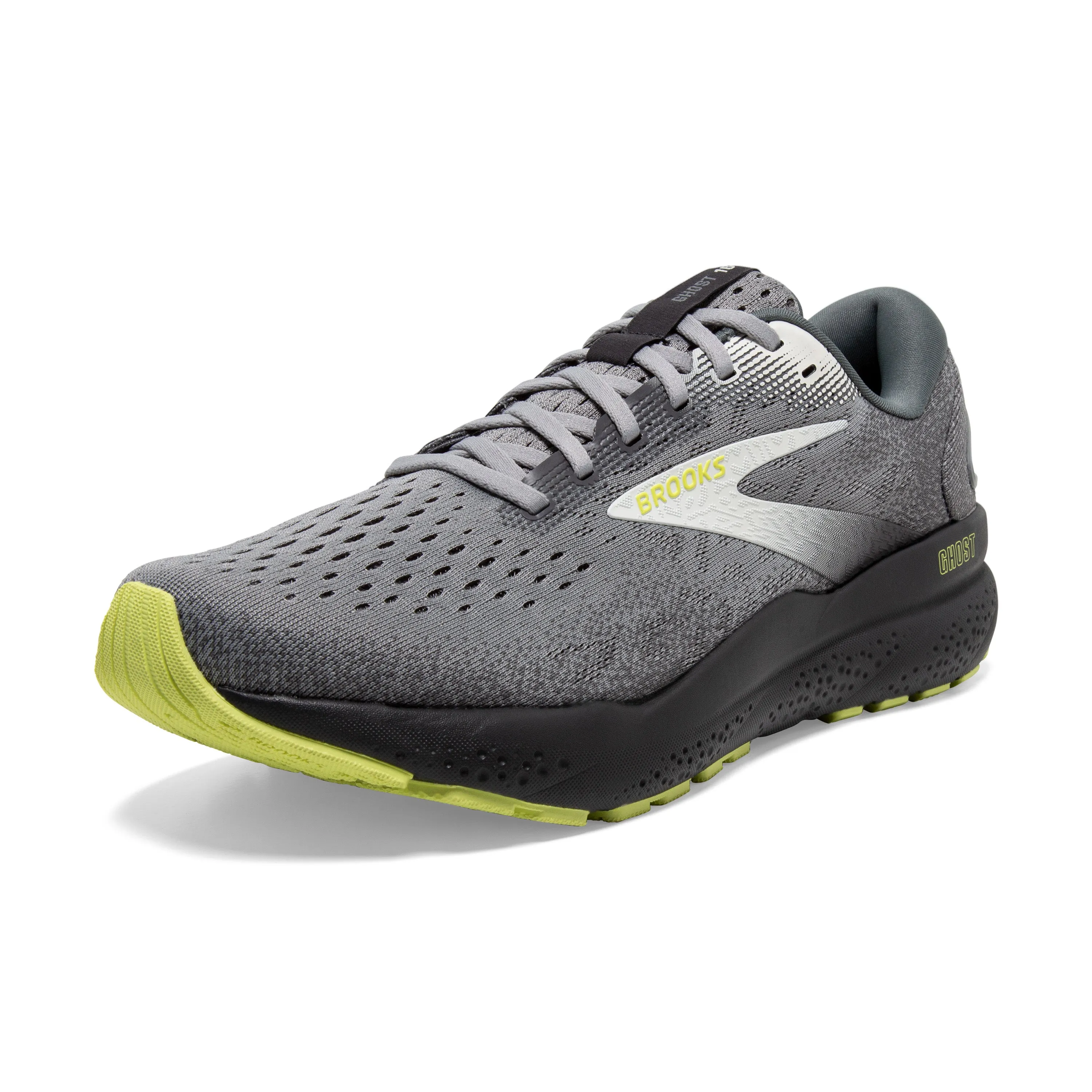 Men's Brooks Ghost 16 Color: Primer / Grey / Lime (EXTRA WIDE WIDTH)