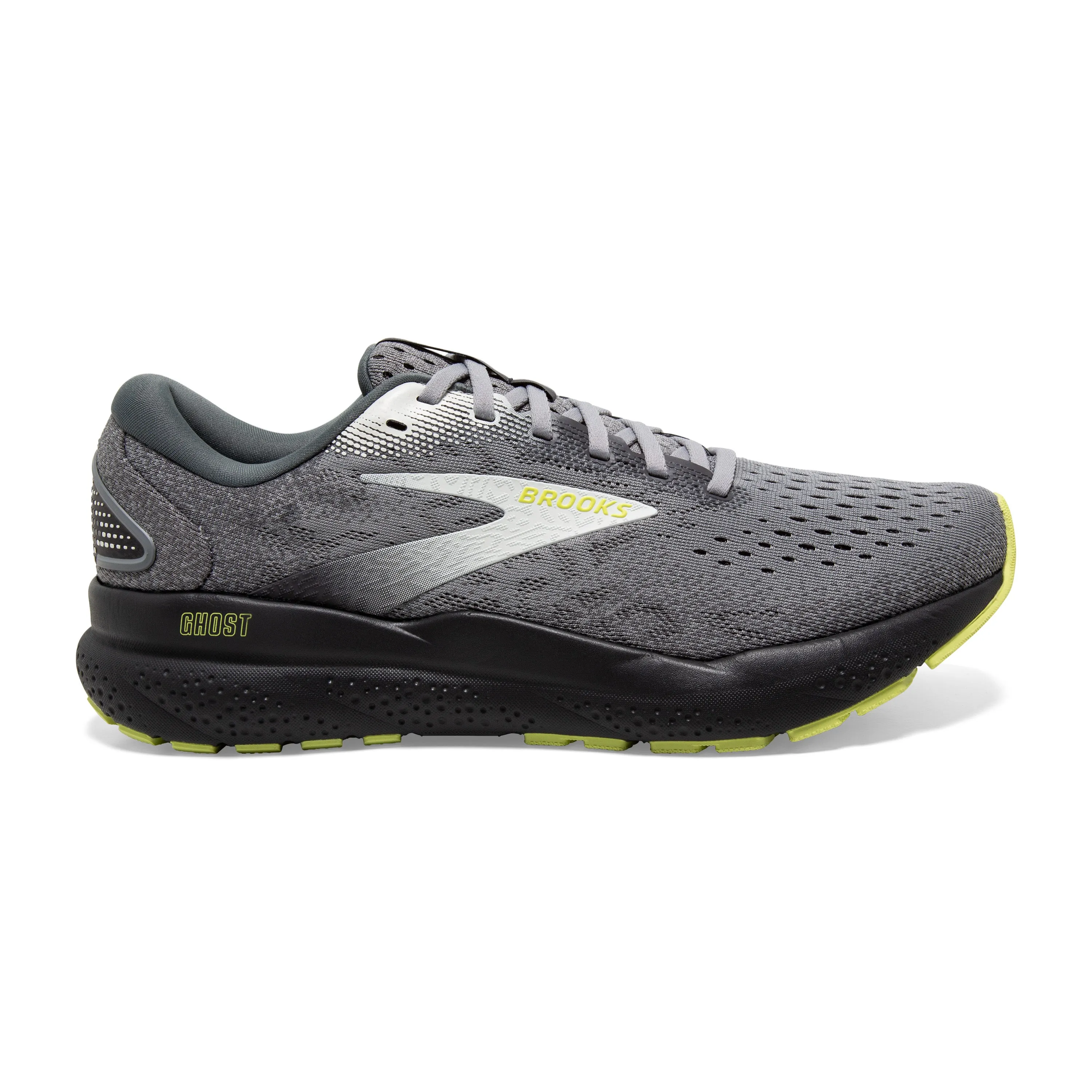 Men's Brooks Ghost 16 Color: Primer / Grey / Lime (EXTRA WIDE WIDTH)