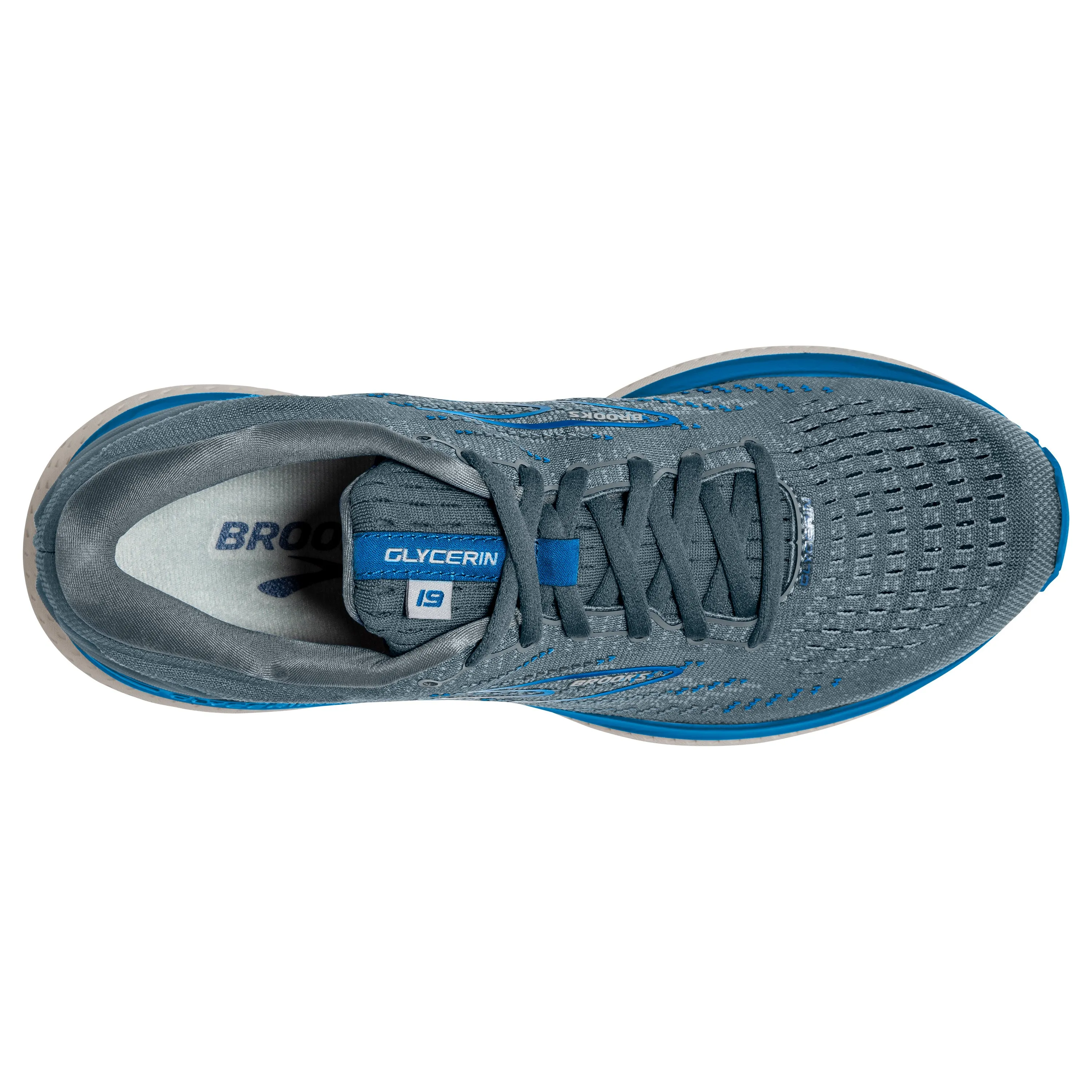 Men's Brooks Glycerin 19 Color: Quarry/Grey/Dark Blue