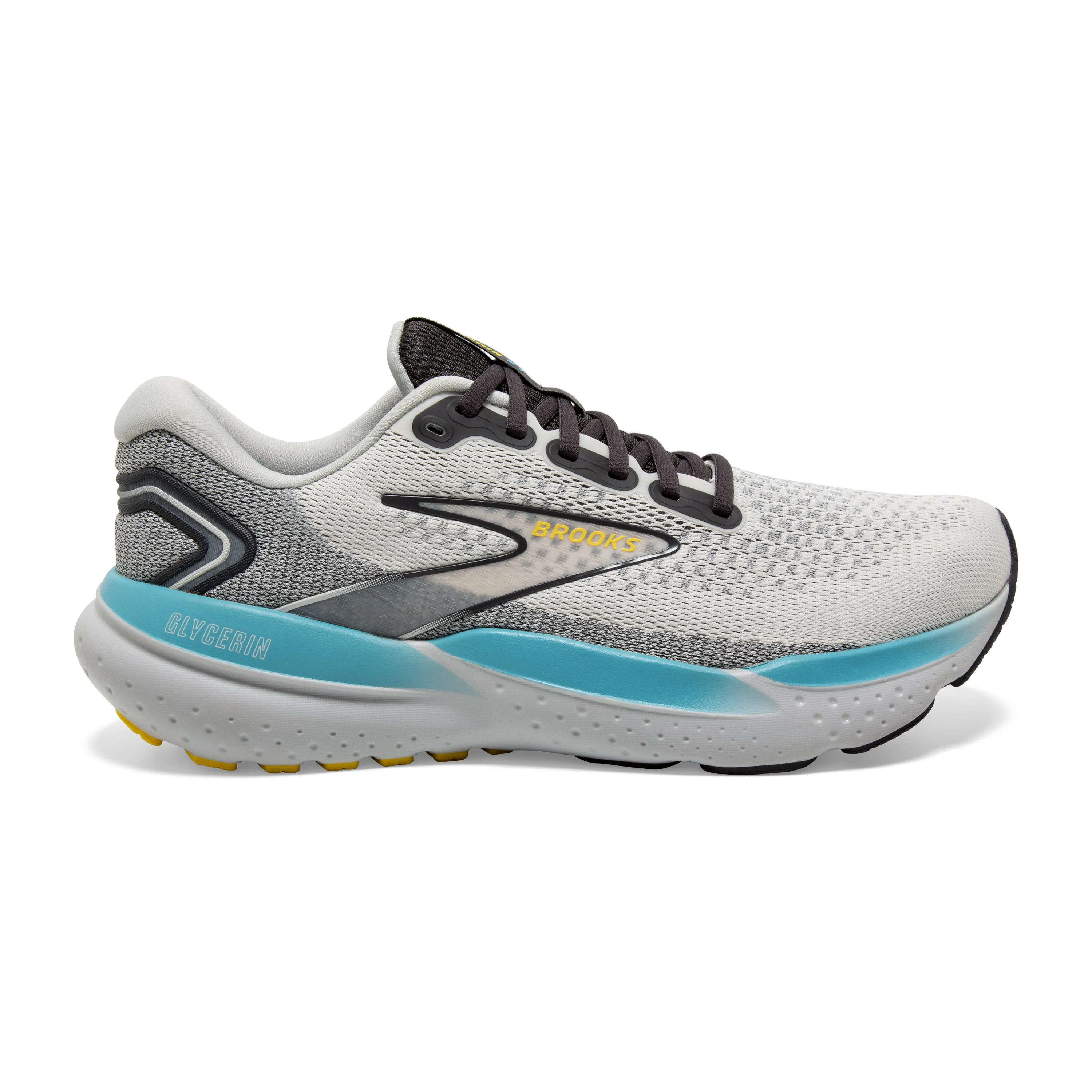 Men's Brooks Glycerin 21 Color: Coconut/Forged Iron/Yellow