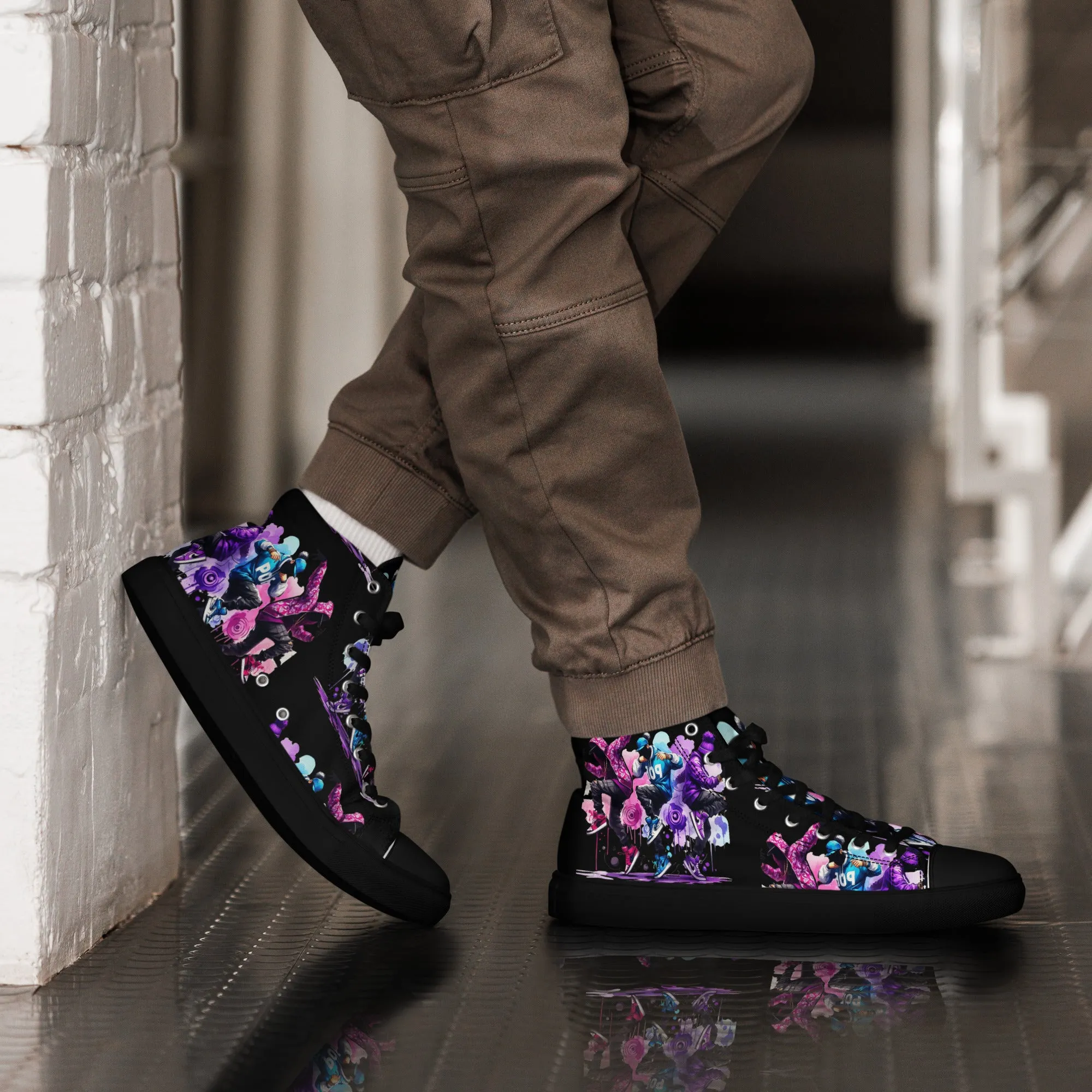 Men’s high top canvas shoes POF Art