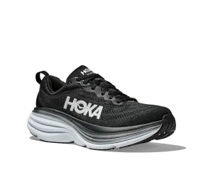 Men's Hoka Bondi 8 Color: Black / White (WIDE WIDTH)