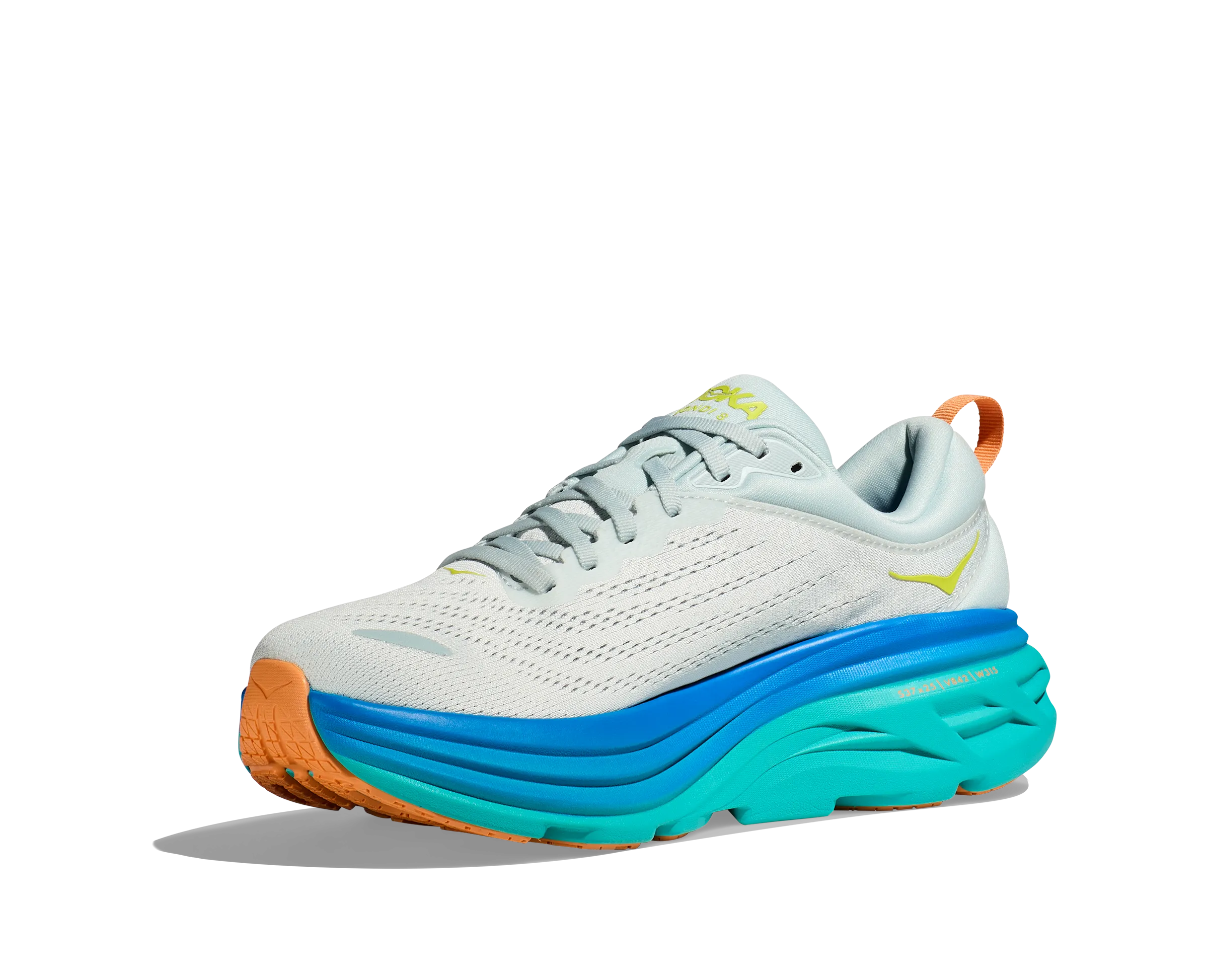 Men's Hoka Bondi 8 Color: Ice Flow / Bit Of Blue